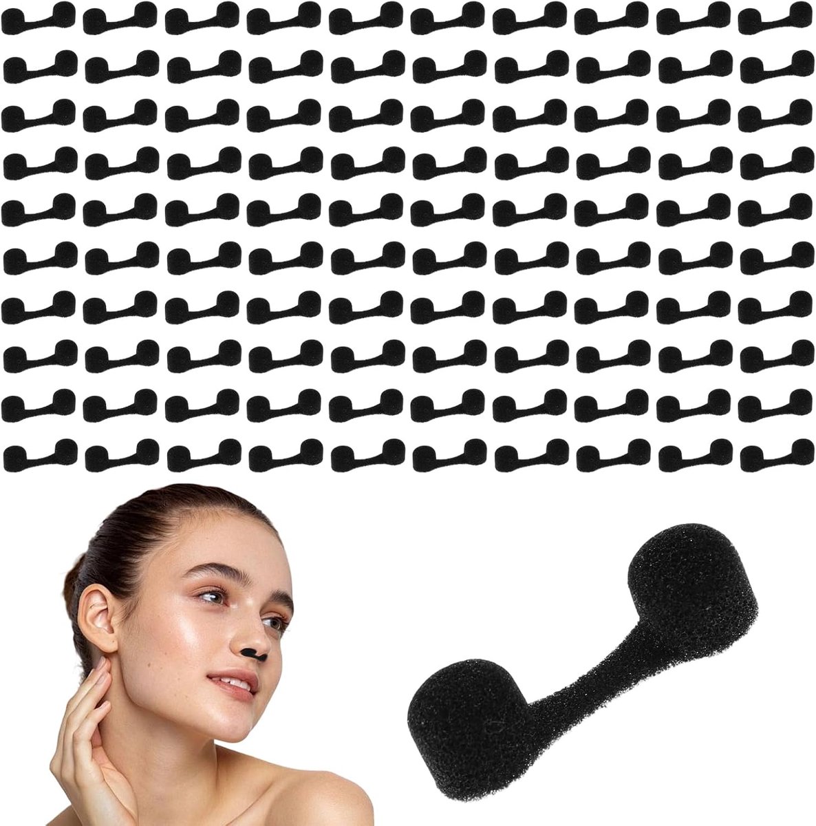 Neusfilter, 100 stuks, voor mensen met allergieën, fijnstof, neusfilter, zwart - ShopVlot