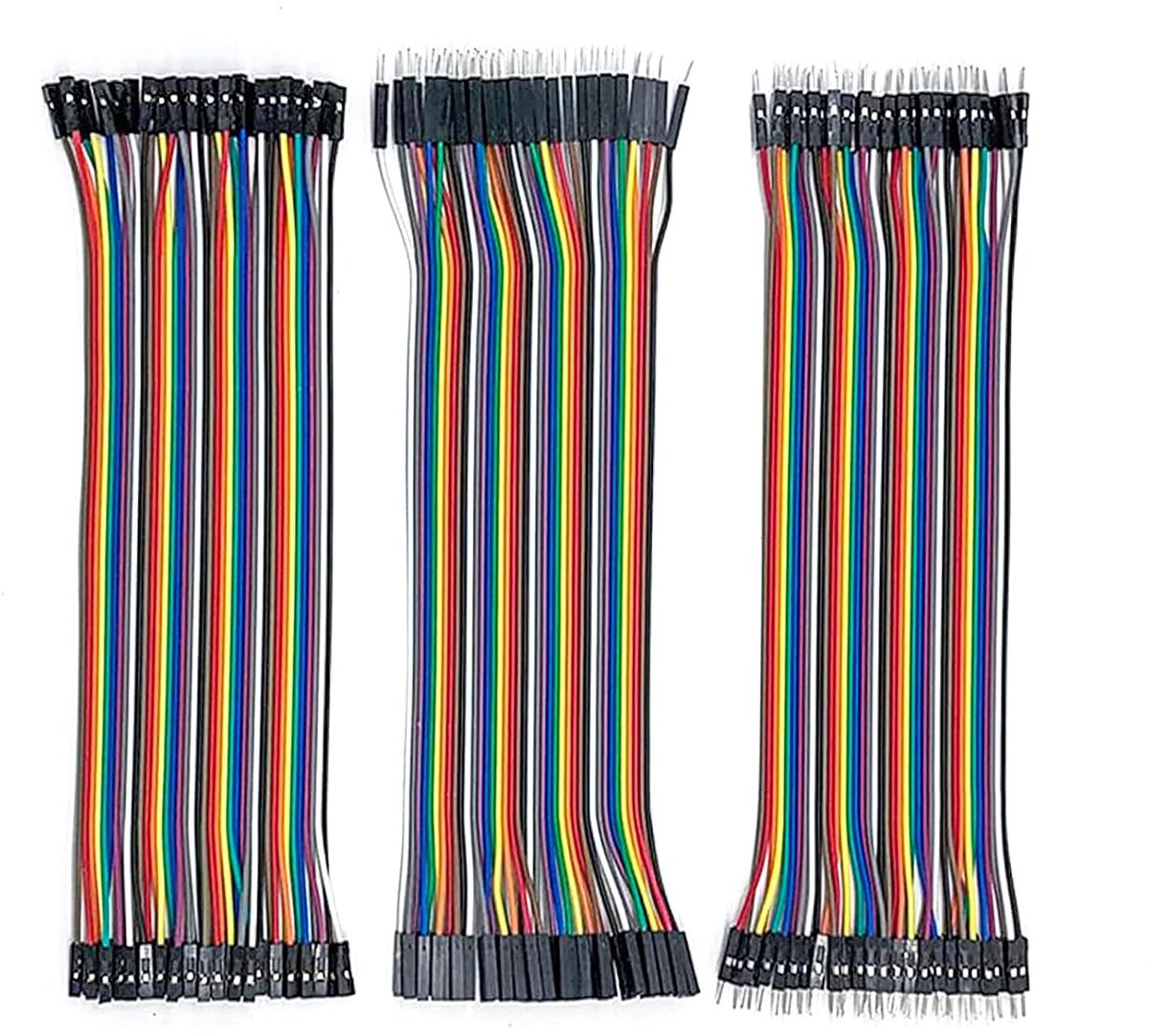 Image of 120 Pin Dupont Jumper Wires, 20cm wire length (40Pin Male to Female, 40Pin Male to Male, 40 Pin Female to Female) - ShopVlot