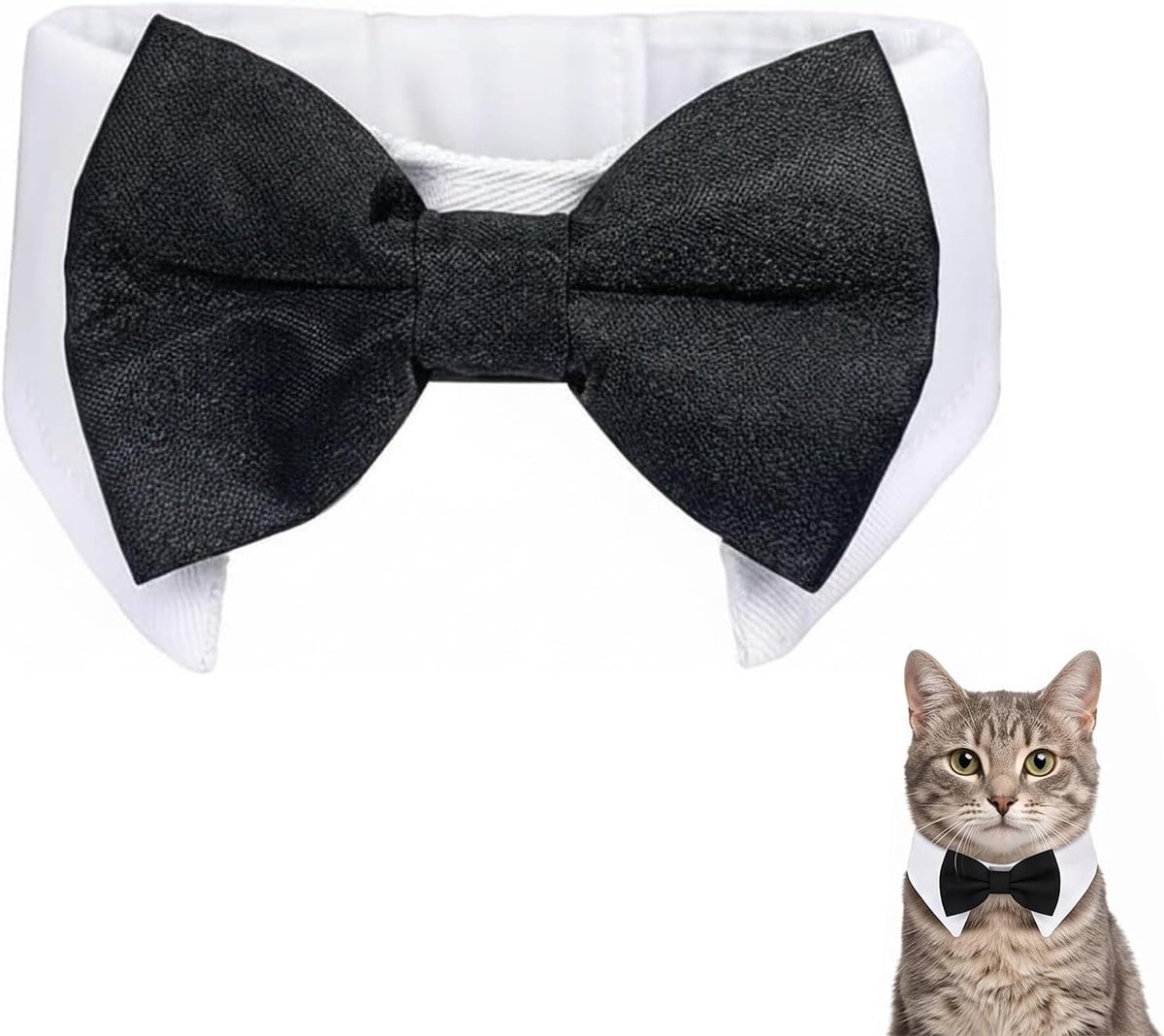 Hondenstrik voor bruiloften en feesten, verstelbare hondenbandana met stropdas voor kleine honden en katten, elegante hondenbandana in smokingstijl, zwart