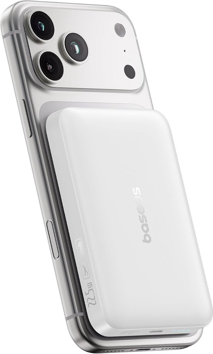 Krachtige MagSafe Powerbank 10,000 mAh met 22.5 W, Draadloos en USB C, Geschikt voor iPhone 17/16/15/14/13/12 en Pro Max