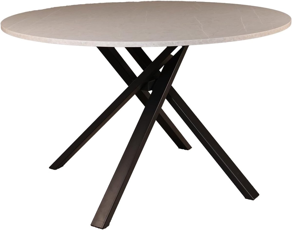 Eettafel rond marmerlook Ronsi grijs 120cm ronde tafel MDF eetkamertafel