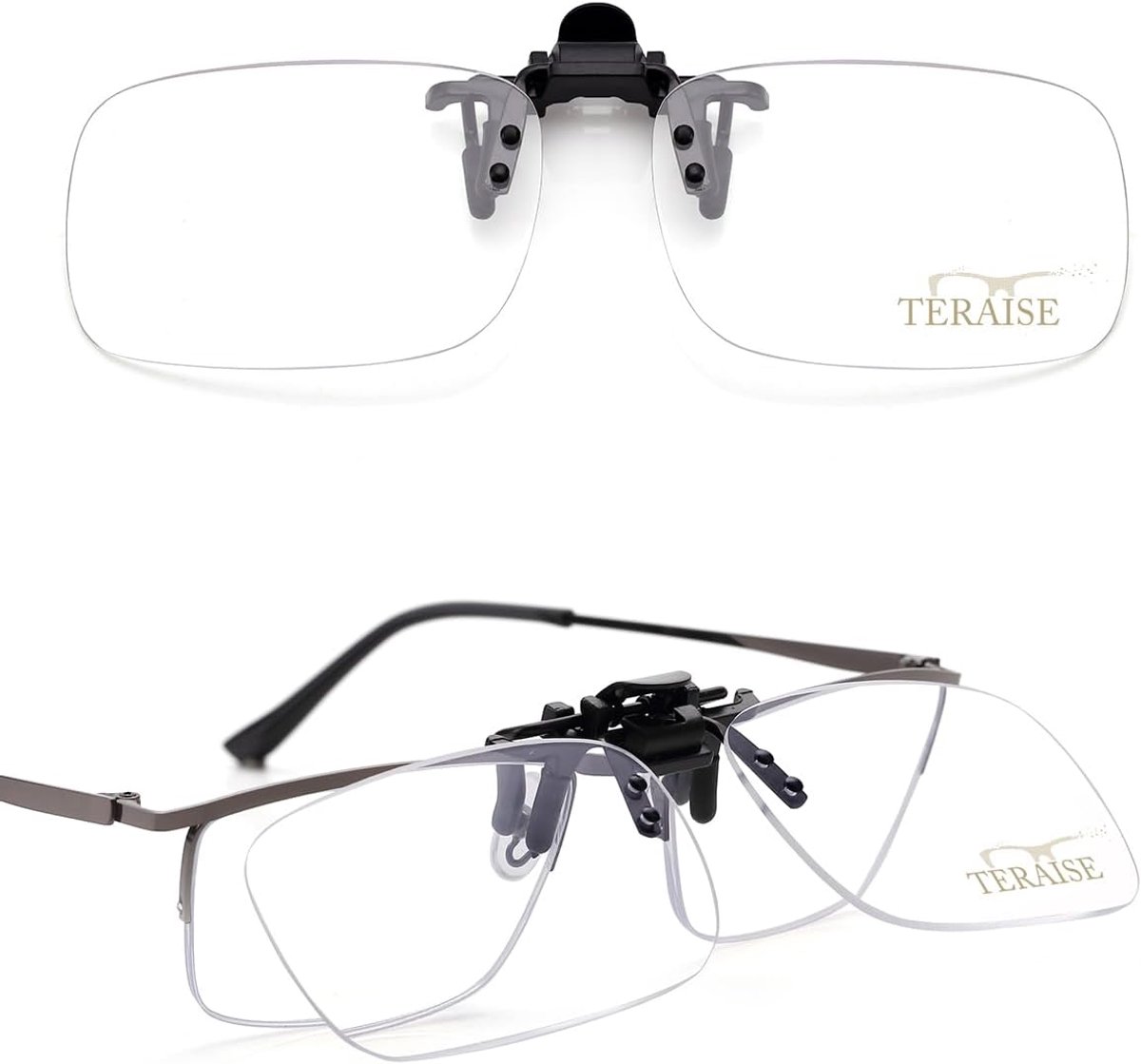 TERAISE Clip-on Reading Glasses, Flip Blue Light Glasses, Clip-on Glasses, Ultra-light Clip-on Magnifier for Glasses - ShopVlot
