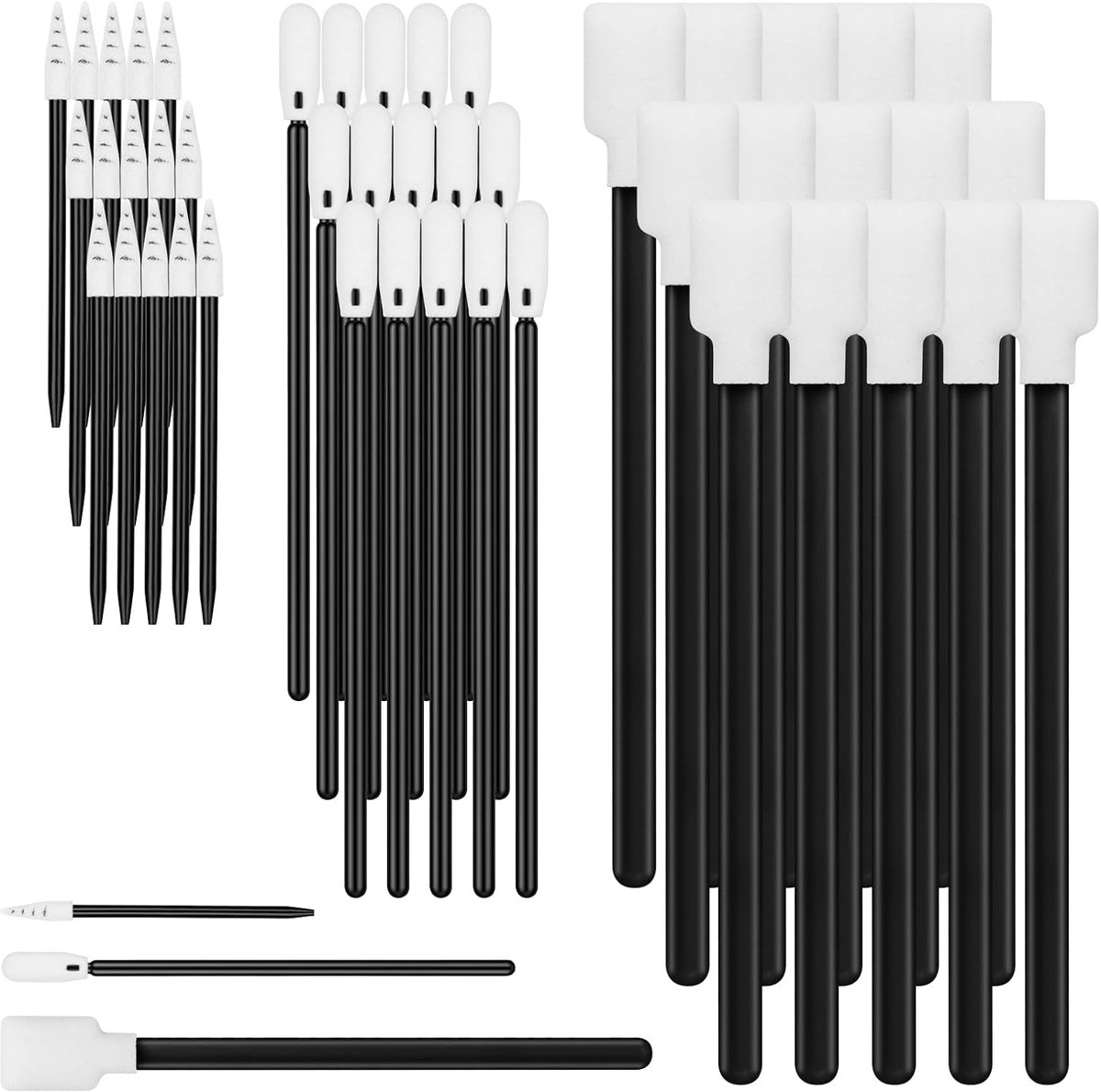 Reinigingsset 150pcs - Wattenstaafjes met schuimrubberen punt - 3 maten - Ideaal voor printkoppen en camera's - ShopVlot