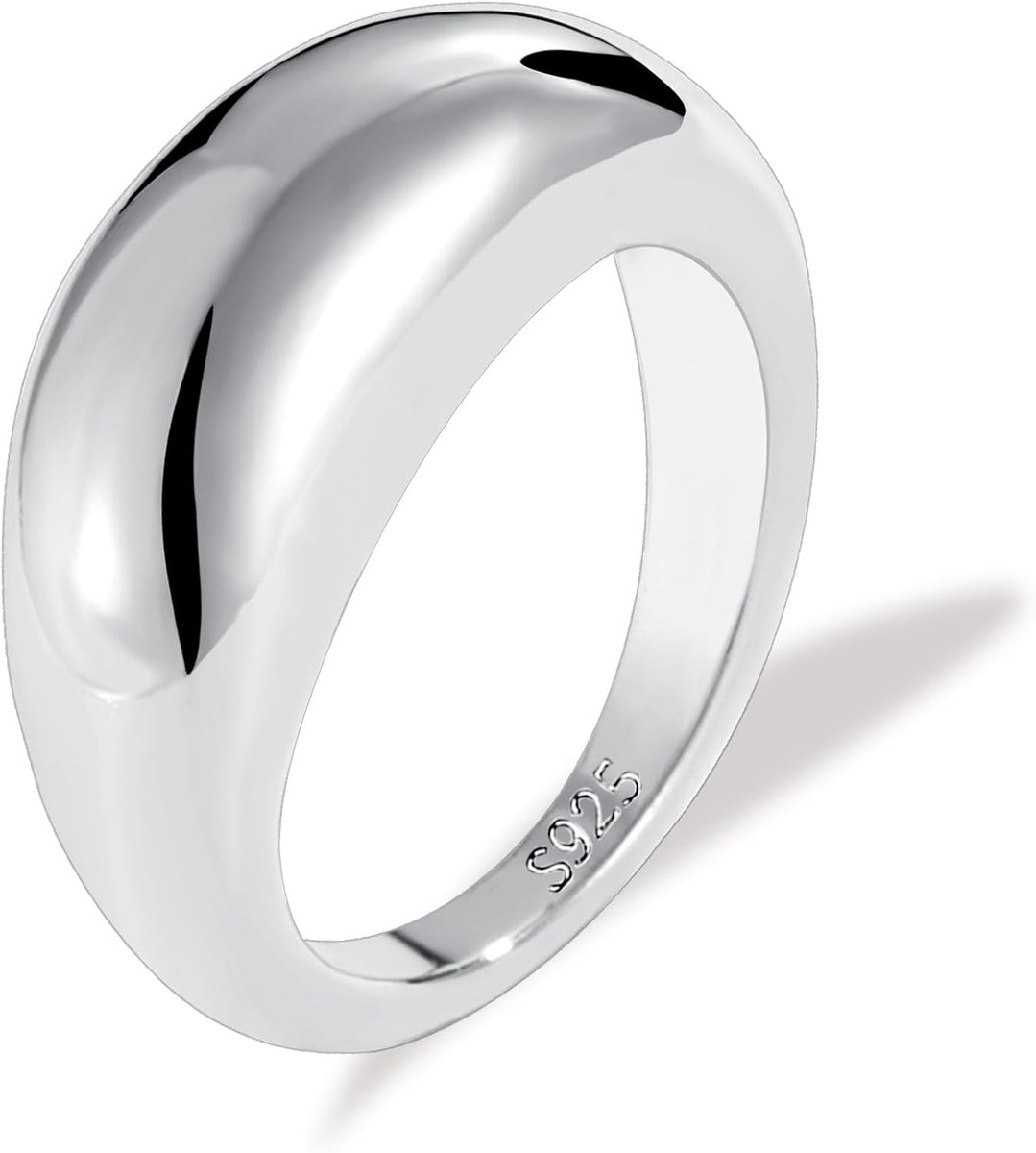ALEXCRAFT Chunky Rings Silver Waterproof Engagement Ring for Women, Girlfriend, Mom - ShopVlot