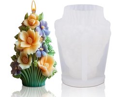 3D-siliconen mallen voor kaarsen gieten - DIY-mallen voor geurkaarsen - Bloemontwerpen voor Valentijnsdag en Nieuwjaar