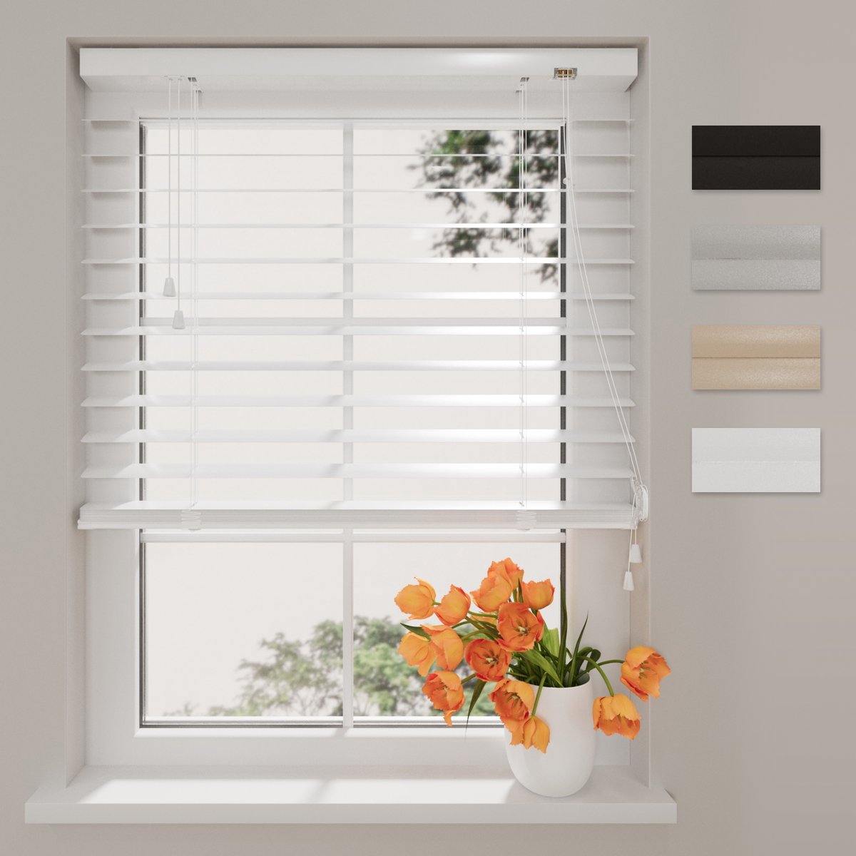 Aluminium Jaloezie Easy - 25 mm - White - 50x175 cm