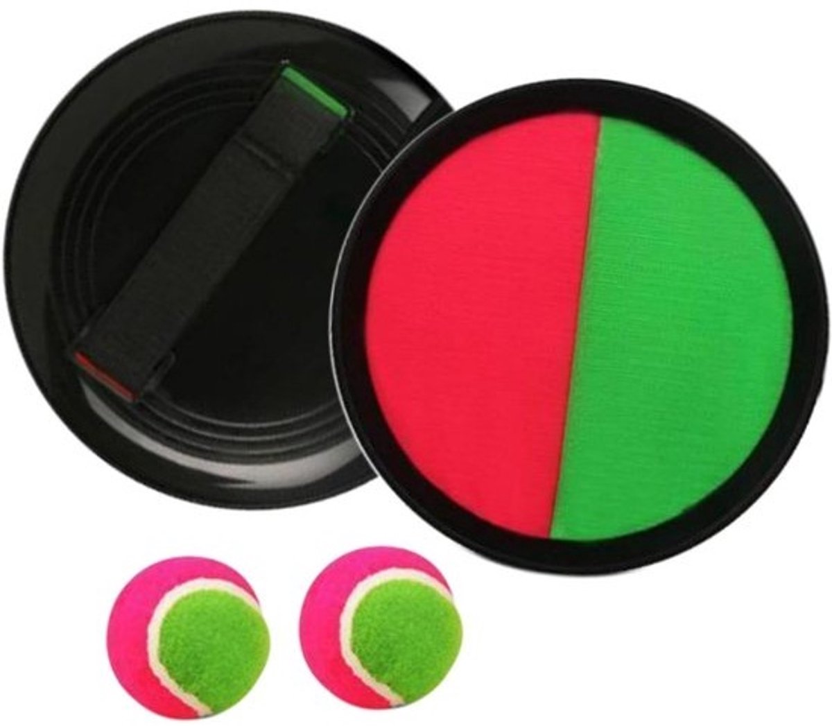 Balwerpspelset - Interactief speelgoed - Buitenspelen voor het gezin - Plakkende vangpaddles - 23 x 20 x 6 cm