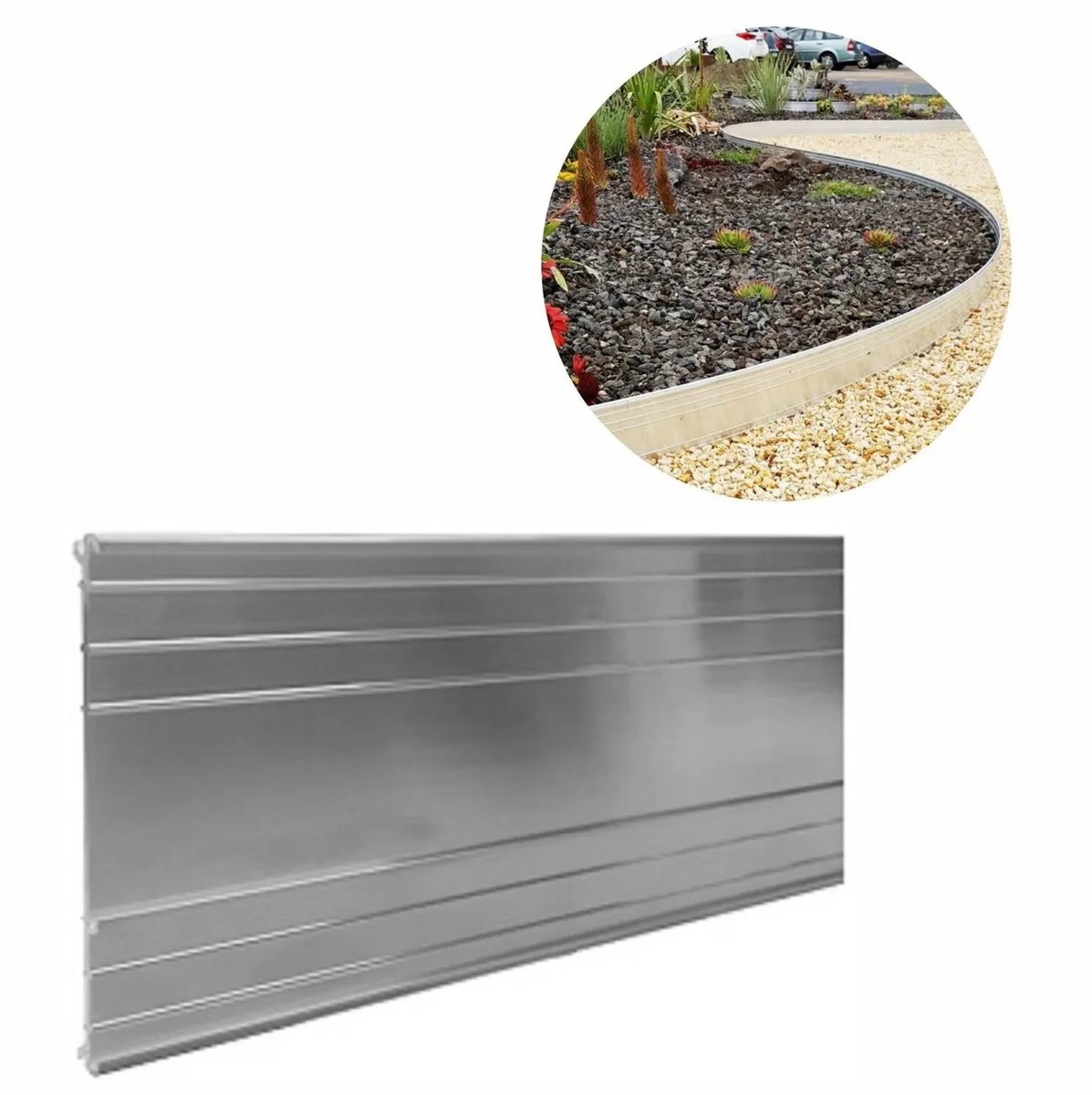 Ultra sterke aluminium Borderrand Hoogte: 10-14-24 cm, Lengte: 1-30 m | Gazonrand | Kantopsluiting