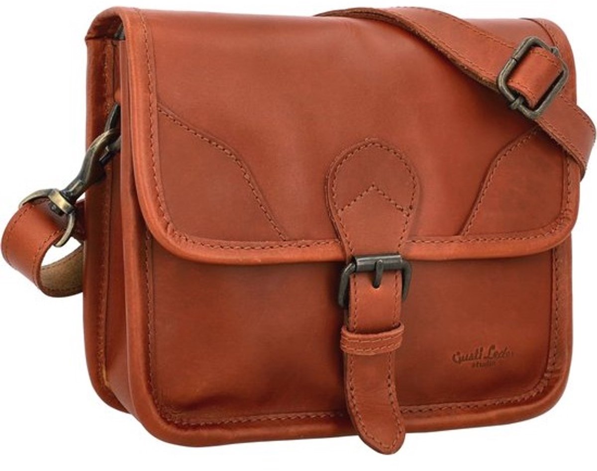Vintage leren fietstas - Magneetsluiting - Multifunctionele schoudertas en stuurtas