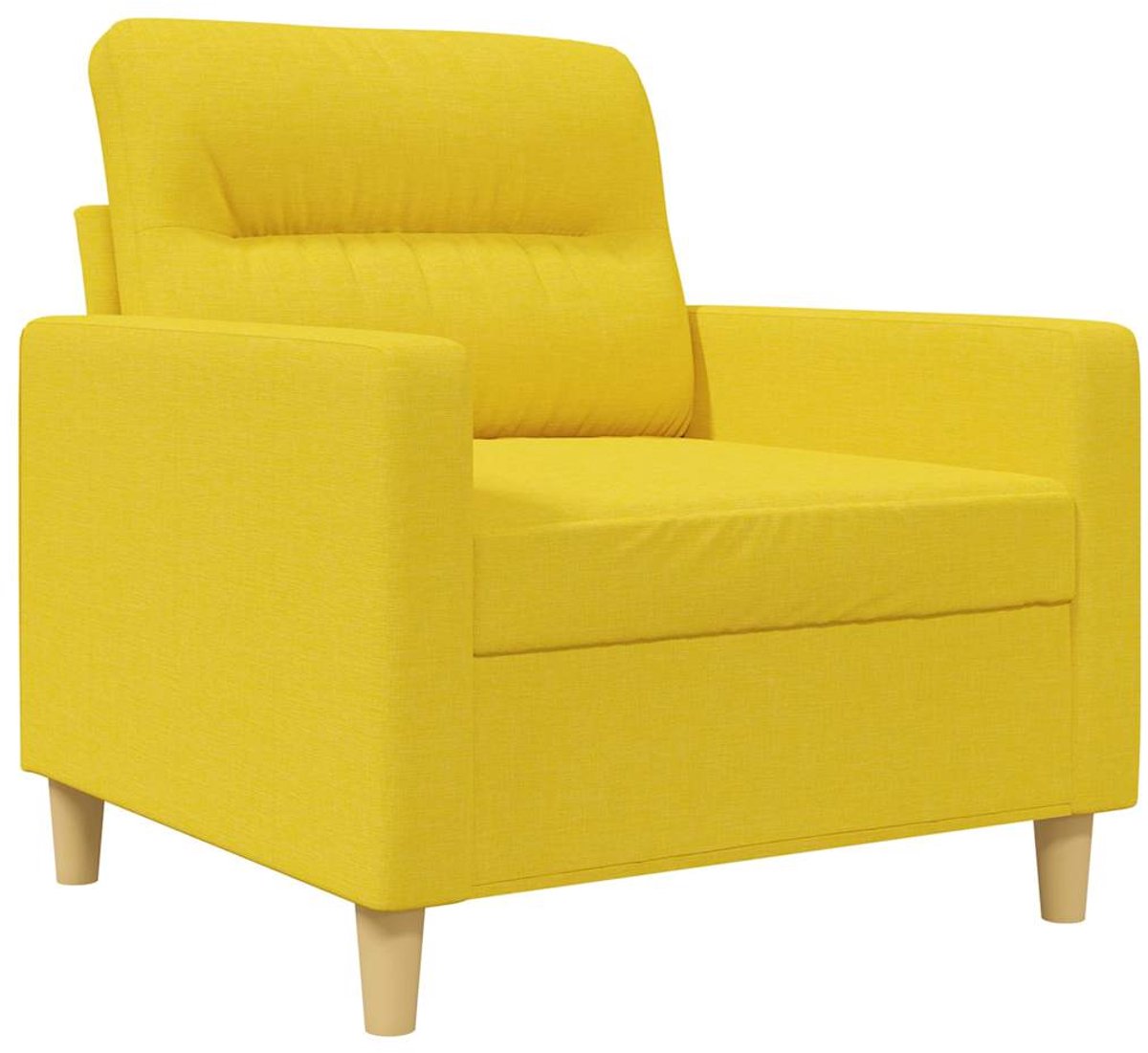 vidaXL Fauteuil - 60 - cm - stof - lichtgeel