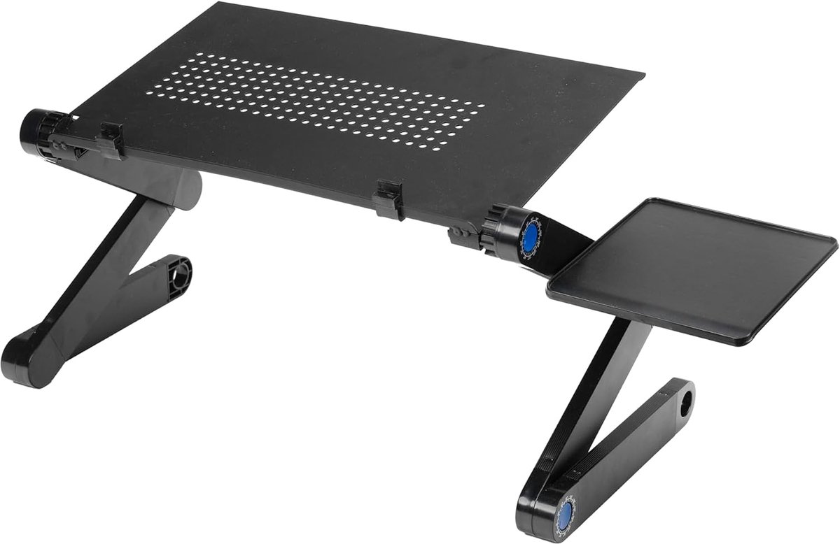Verstelbaar en Opvouwbaar – R2B Schoottafel met Inklapbare Poten – Laptopstandaard voor Bed en Bank – Geschikt voor Laptops tot 17 inch – 60 x 33 cm