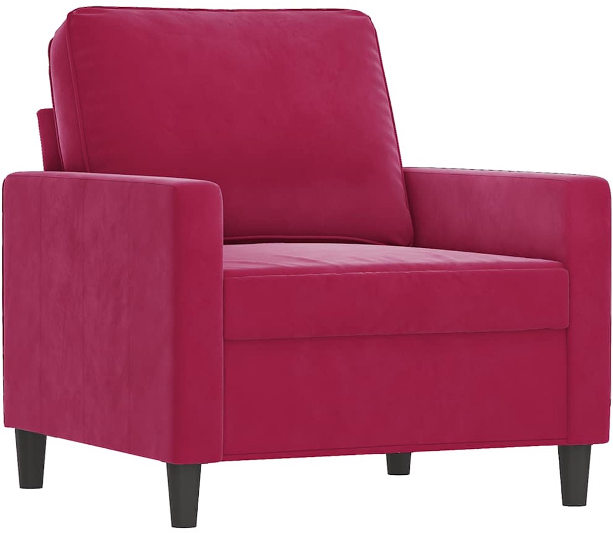 vidaXL Fauteuil - 60 - cm - fluweel - wijnrood