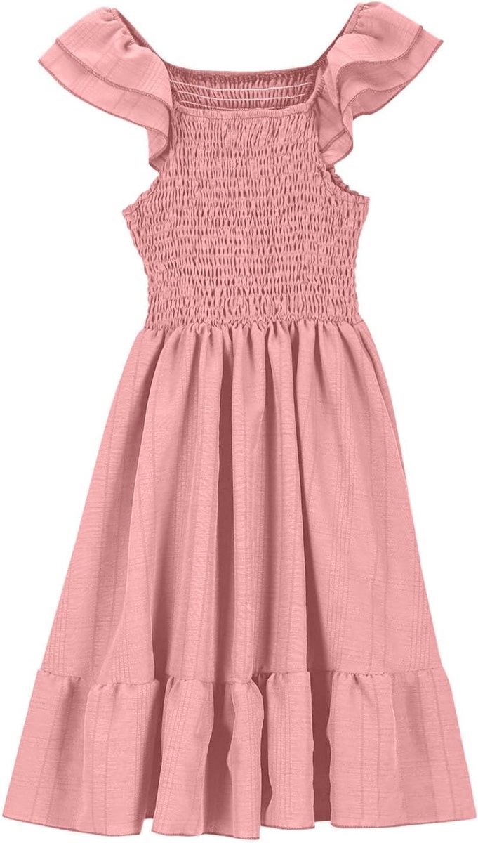 Jurk voor meisjes, kinderen, zomerkleding, bloemen, mouwloos, katoen, prinses, ceremonie, bruiloft, chic, mode, verjaardag, casual, ademend, glamour, A58