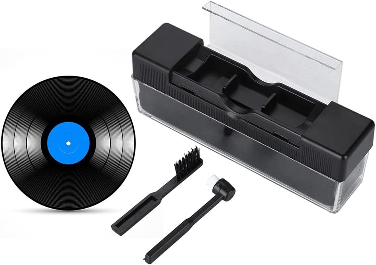 SnelShoppen - Antistatische Platenborstel met Fluwelen Pad, Complete Reinigingskit Inclusief Naaldborstel voor Vinylplaten Schoonmaken, Milieu-vriende