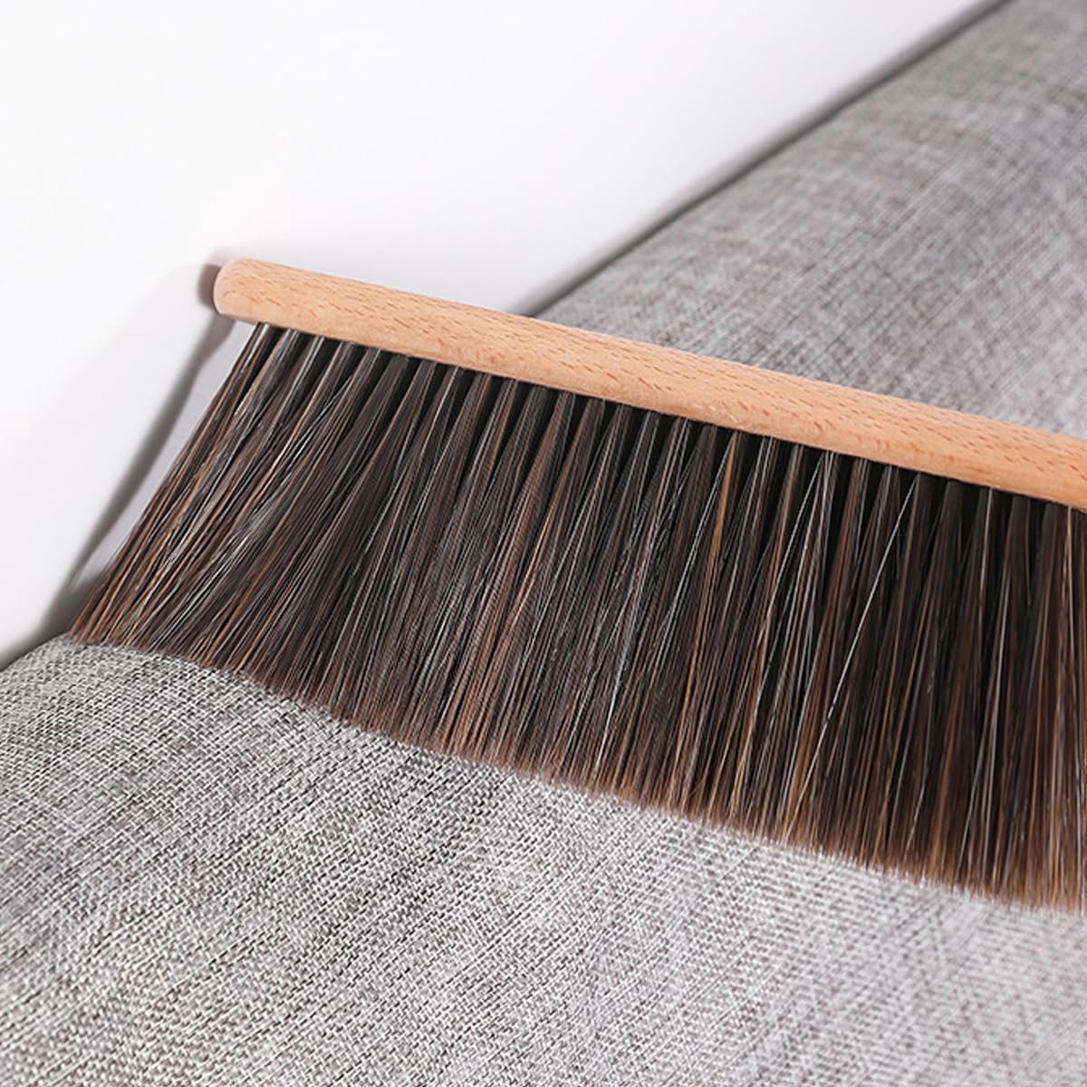 Dailygoods- Autoreinigingsborstel - Houten Handvat - Zachte Borstels - Natuurlijk Haar - Universeel Gebruik - Afmetingen 37x8x25 cm - Reinigingsborstel