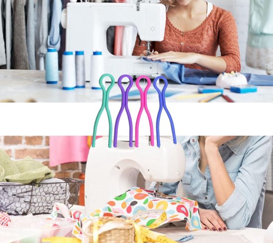 100 Stuks Draadspoelhouders voor Naaiaccessoires, Plastic Clips voor Draad en Spoelen, Organiseer en Bevestig Draadstaarten in Diverse Kleuren — afbeelding 2