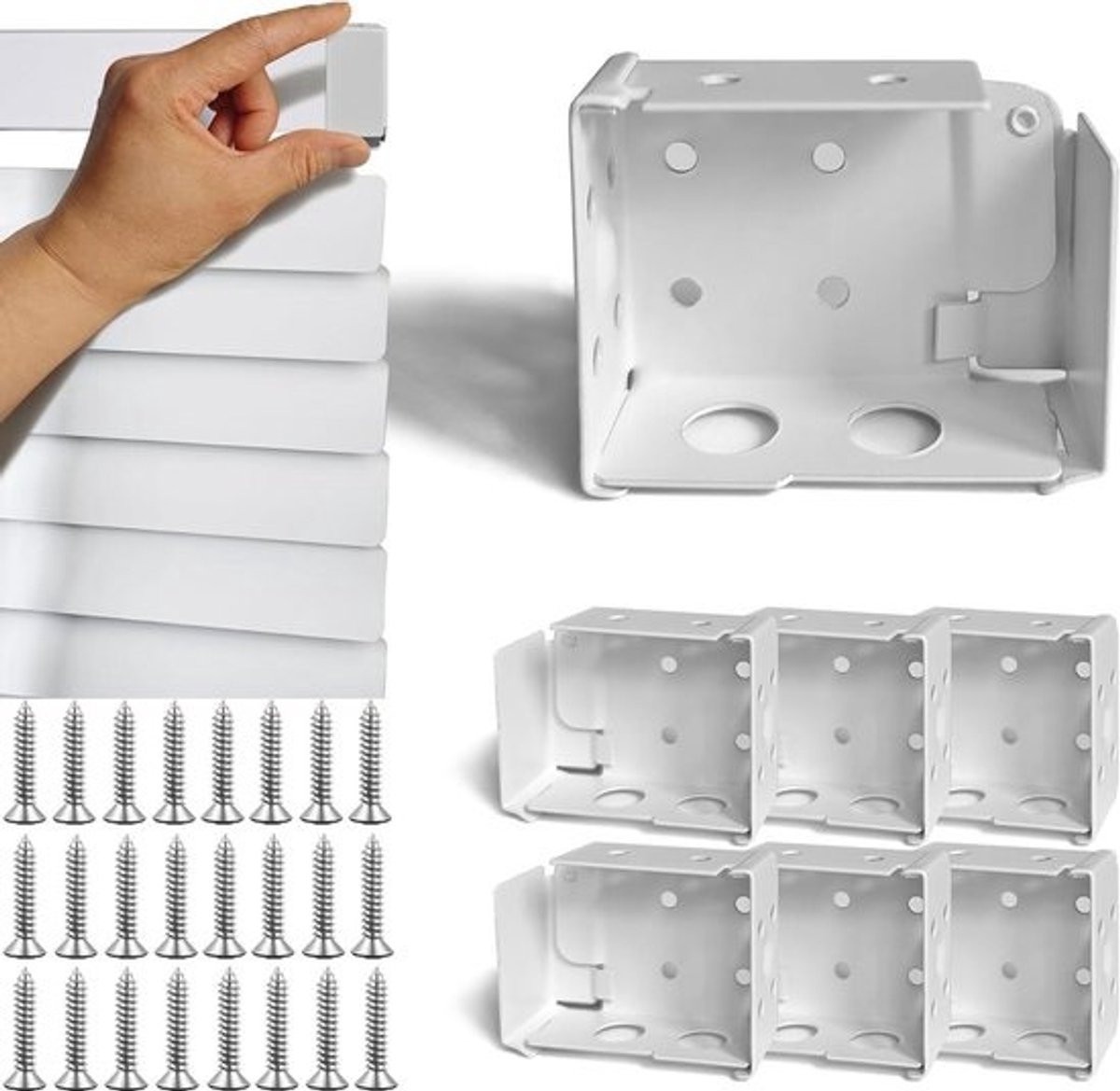 Beugels voor mini-jaloezieën - Houder voor raambekleding - Vensterdecoratie - Stevig stalen ontwerp - 2 inch - Wit