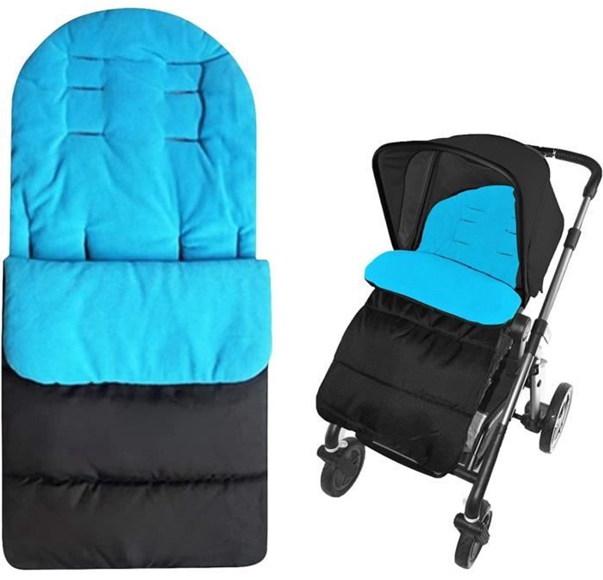 Universele voetenzak voor kinderwagen - zitkussen voor baby - Oxford-stof - blauw