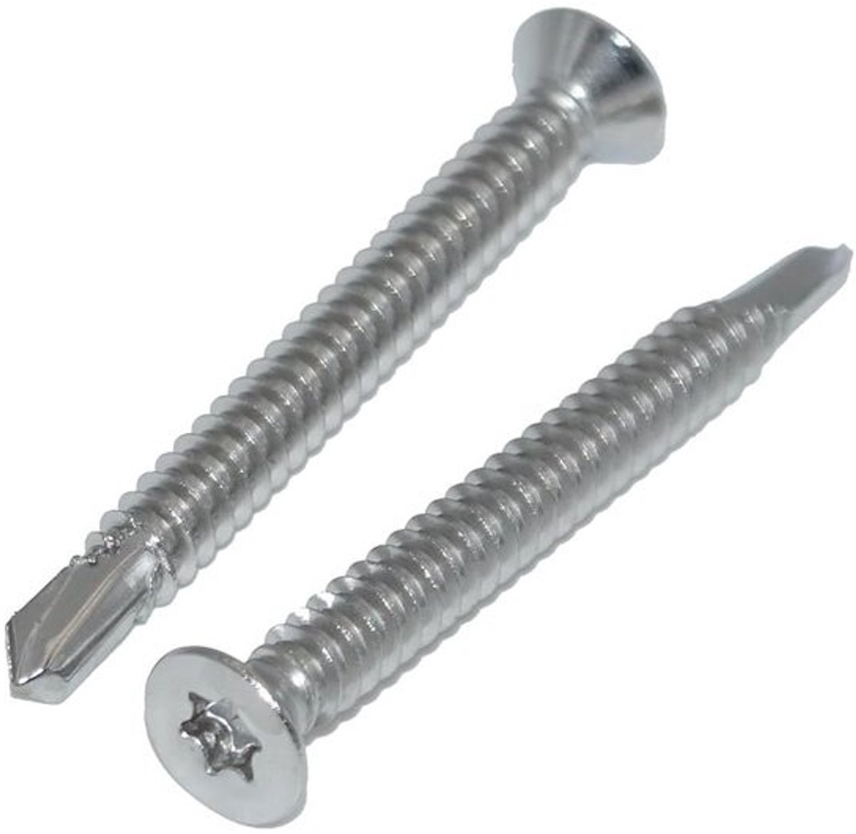 Roestvrijstalen boorschroeven - Zelfborende metaalschroeven - Voor metaalbevestiging - Zelfborende punt - 42 x 32 mm - 50 stuks - Zilverkleurig