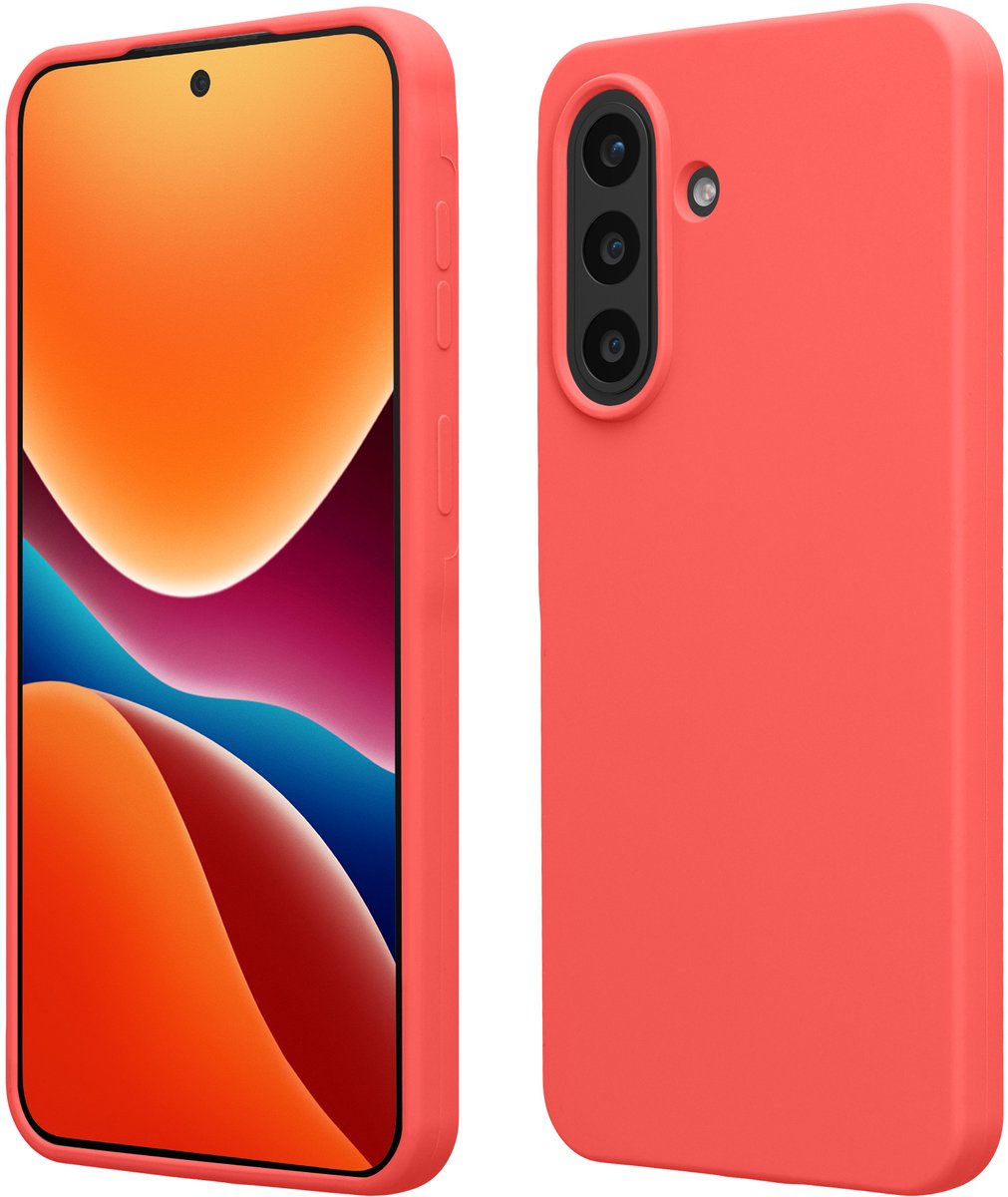 kwmobile telefoonhoesje geschikt voor Samsung Galaxy A57 5G - Hoesje met siliconen coating - Smartphone case in neon koraal