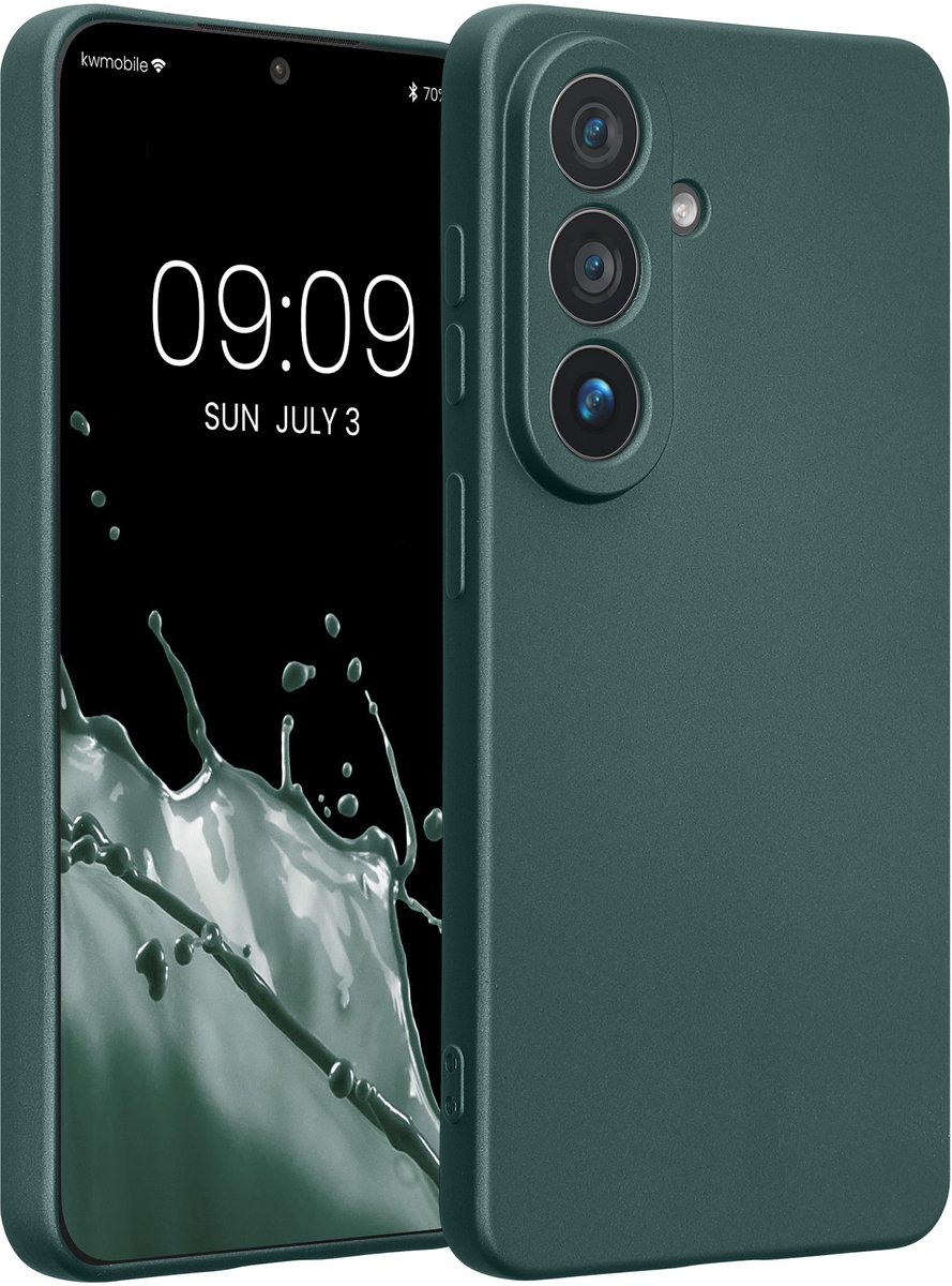 kwmobile metallic telefoonhoesje van TPU - geschikt voor Samsung Galaxy S26 - Flexible case voor smartphone - In metallic petrol