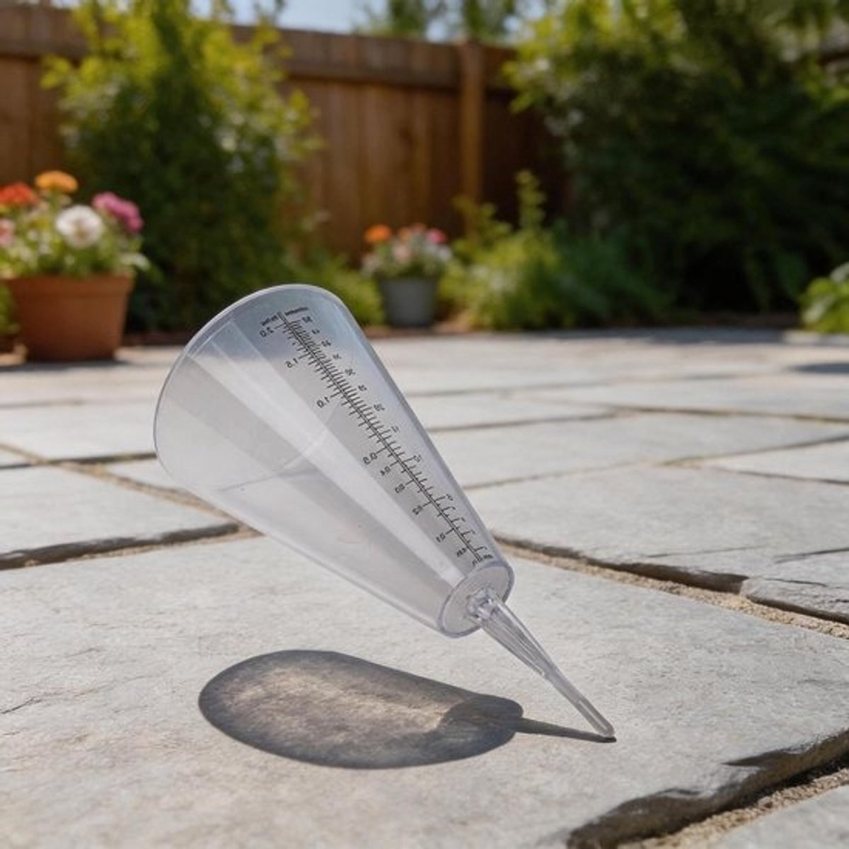 Kegelregenmeter - Watermeter voor de tuin - Tuinonderhoud meten - Eenvoudige grondinzet - 21 cm hoog - Transparant