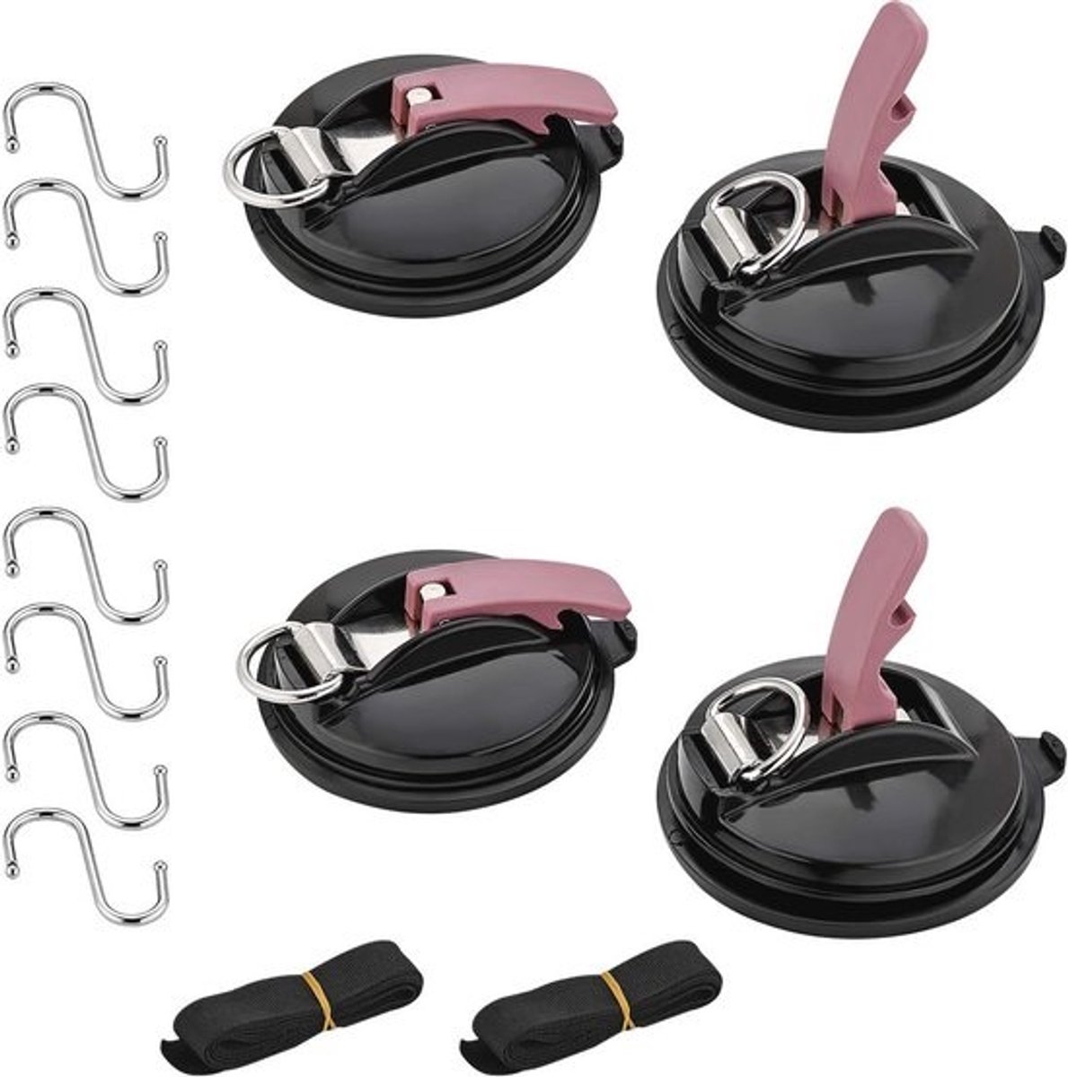 Set van 4 zuignappen voor auto en kamperen - max. 22 kg, Ø 116 mm