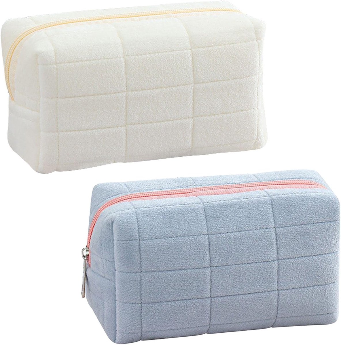 Suede Cosmetic Bag, 2-Piece Cosmetic Bag, Large Capacity Cosmetic Bag, Lightweight Cosmetic Bag, Travel Accessories - ShopVlot