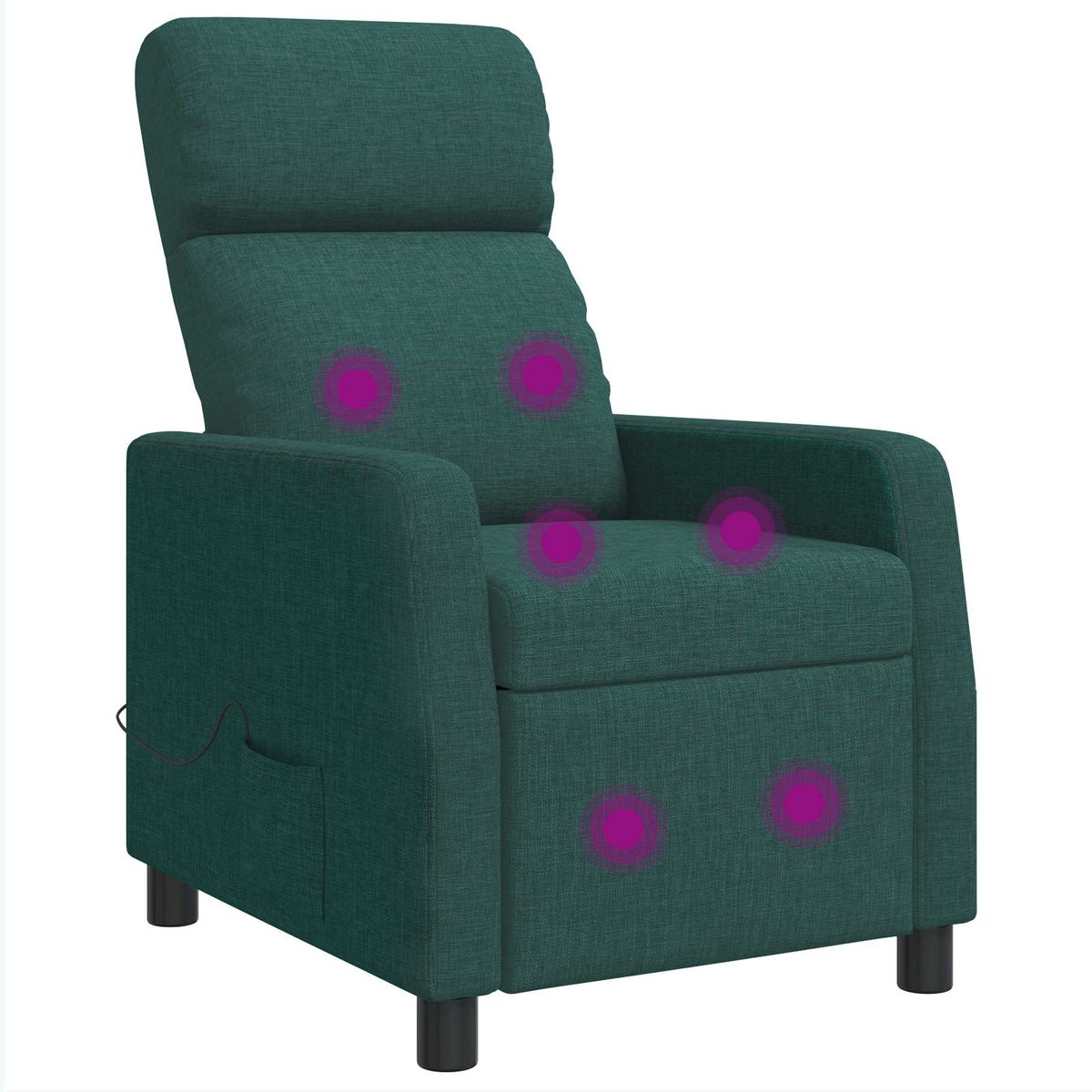 vidaXL Massage - Relaxstoel - Donkergroen - Stof