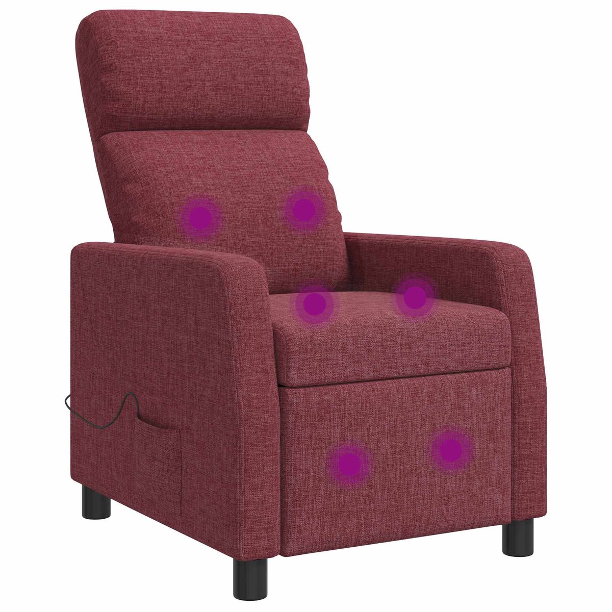 vidaXL Massage - Relaxstoel - Wijnrood - Stof