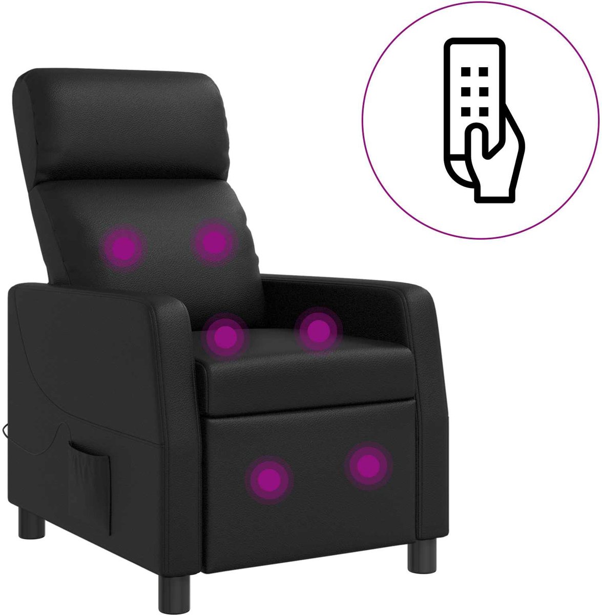 vidaXL - Massage - Relaxstoel - Zwart - Kunstleer – foto 6