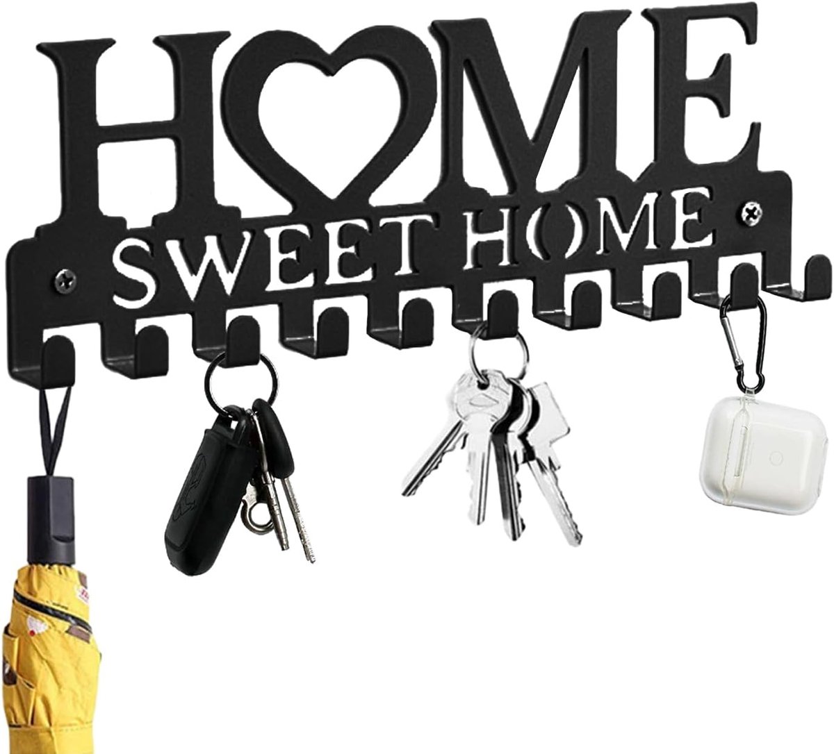 Metal Key Holder for Wall, Self Adhesive Wall Key Hooks, Key Rack for Wall, Key Chains for Wall Decoration, Living - ShopVlot