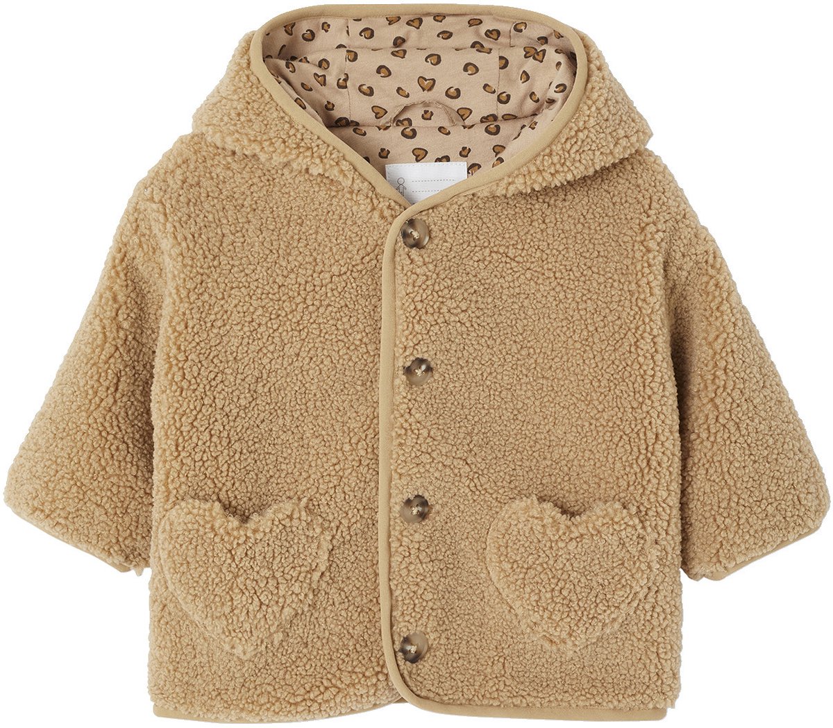Vertbaudet Sherpa jas voor baby's met "luipaard" printvoering
