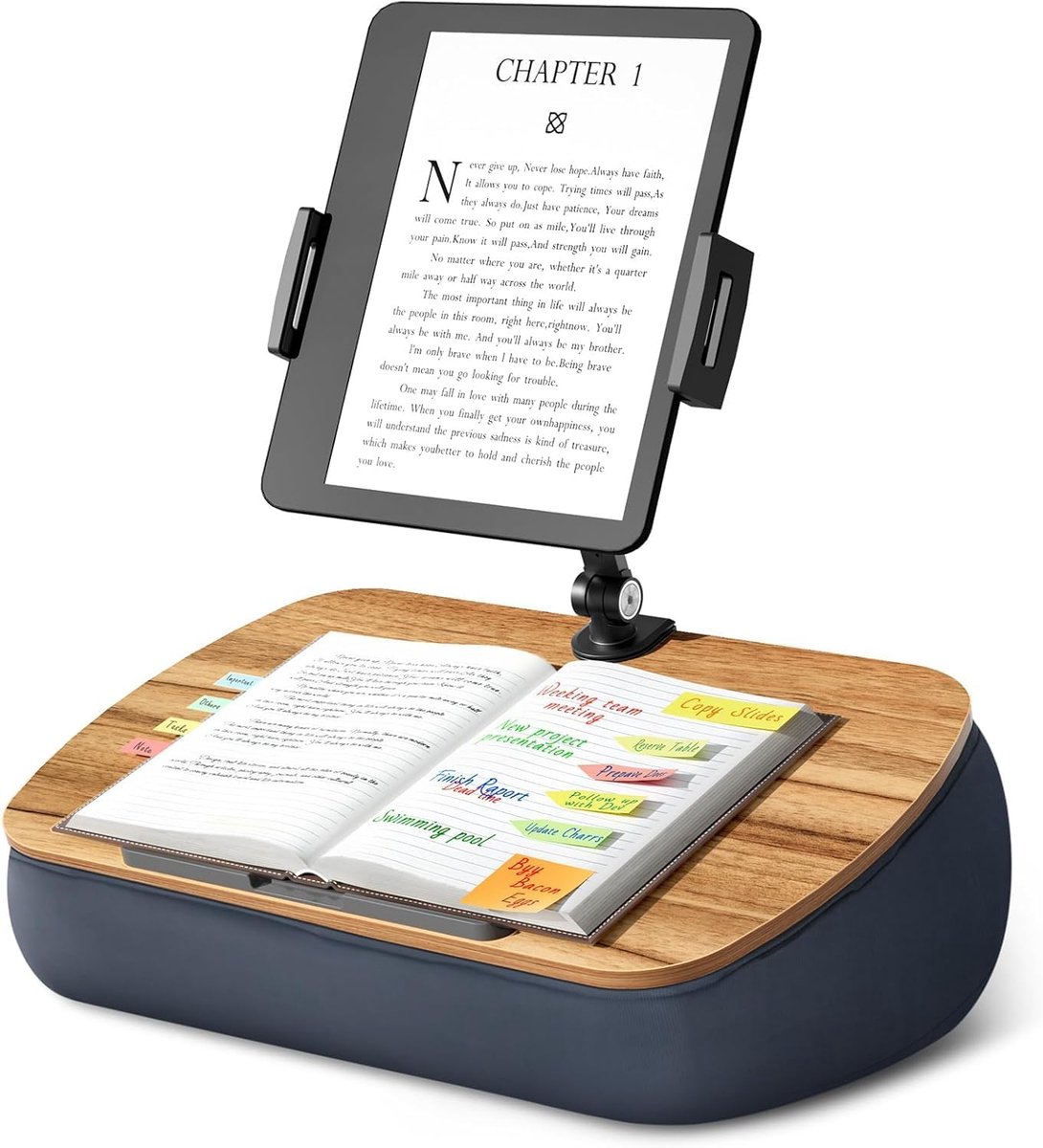 SnelShoppen - Tabletkussenhouder met Verstelbare Arm voor iPad, Kindle en Mobiele Telefoons (4,7-13 inch) - Handsfree Lezen in Bed of op de Bank - Gri