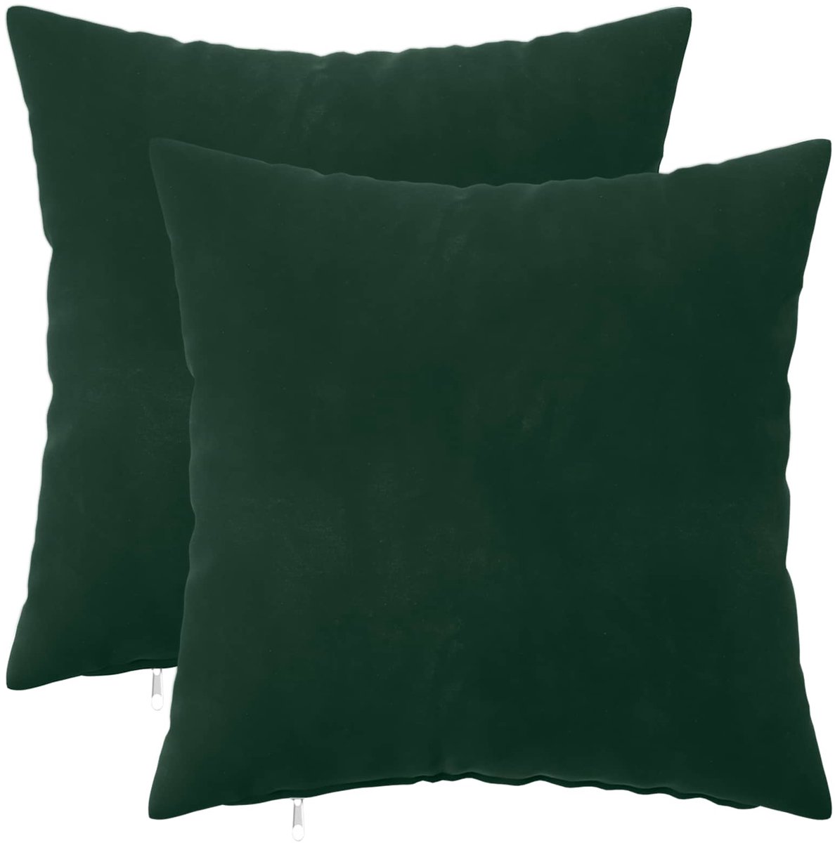 vidaXL Dekenkussen - 2 - st - HEERLEN - Donkergroen - 30 - x - 30 - cm - fluweel