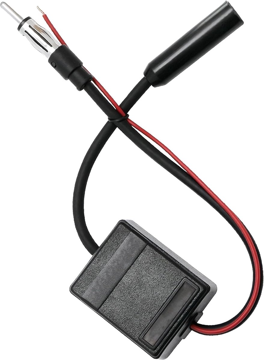 SnelShoppen - Universele Car Radio Antenne Versterker 12 V, FM Antenne Versterker met 16 dB Gain en Lage Geluidsruis, Geschikt voor DAB en Diverse Aud