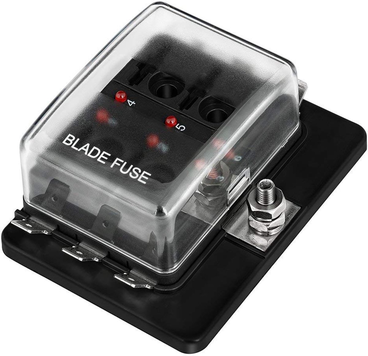 Auto zekeringenkast 6 manier DC12~32V Blade zekeringbox houder met LED waarschuwingslampje Kit voor Automotive ATC/ATO Auto Boot Marine Trike 6 way