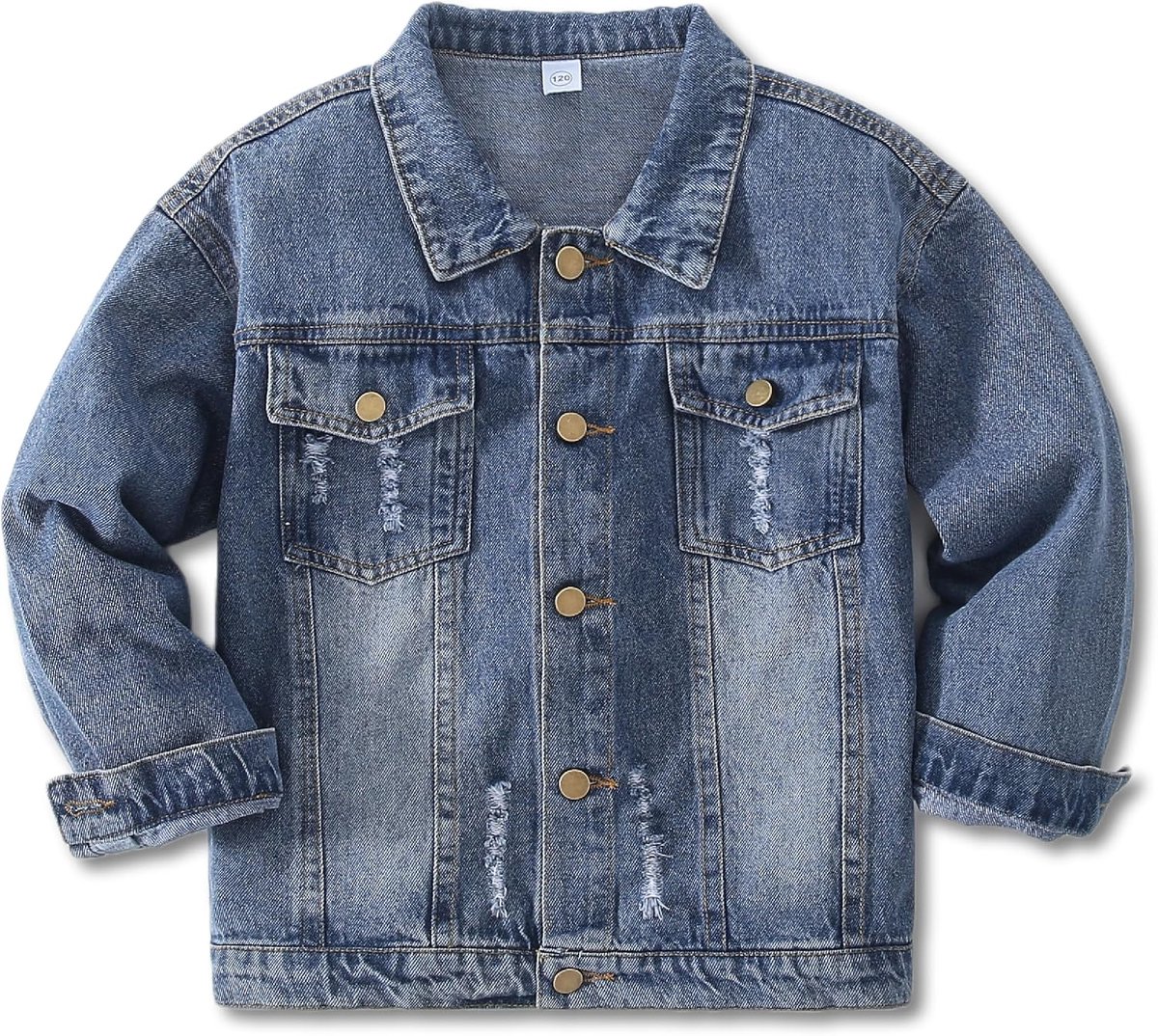Meisjes & jongens 5-14J - gescheurde jeansjas kinderen tops met streetstyle | Gr. 110-158 cm
