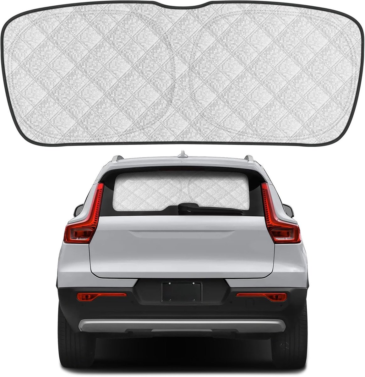 Achterruit, compatibel met Volvo XC40 2018-2026, zonwering voor achterruit, binnen, opvouwbare parasol, uv-bescherming, reflecterende zonwerende folie