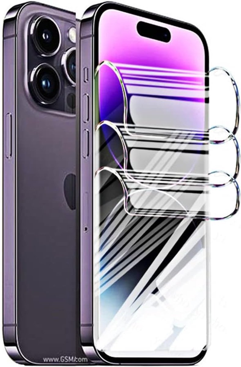2pcs Hydrogel Film voor iPhone 14 Pro Max 6.7" | Flexibele Gelfilm met Hoge Gevoeligheid Schermbeschermer Explosiebewijs HD TPU Display Vingerafdruk-ontgrendeld