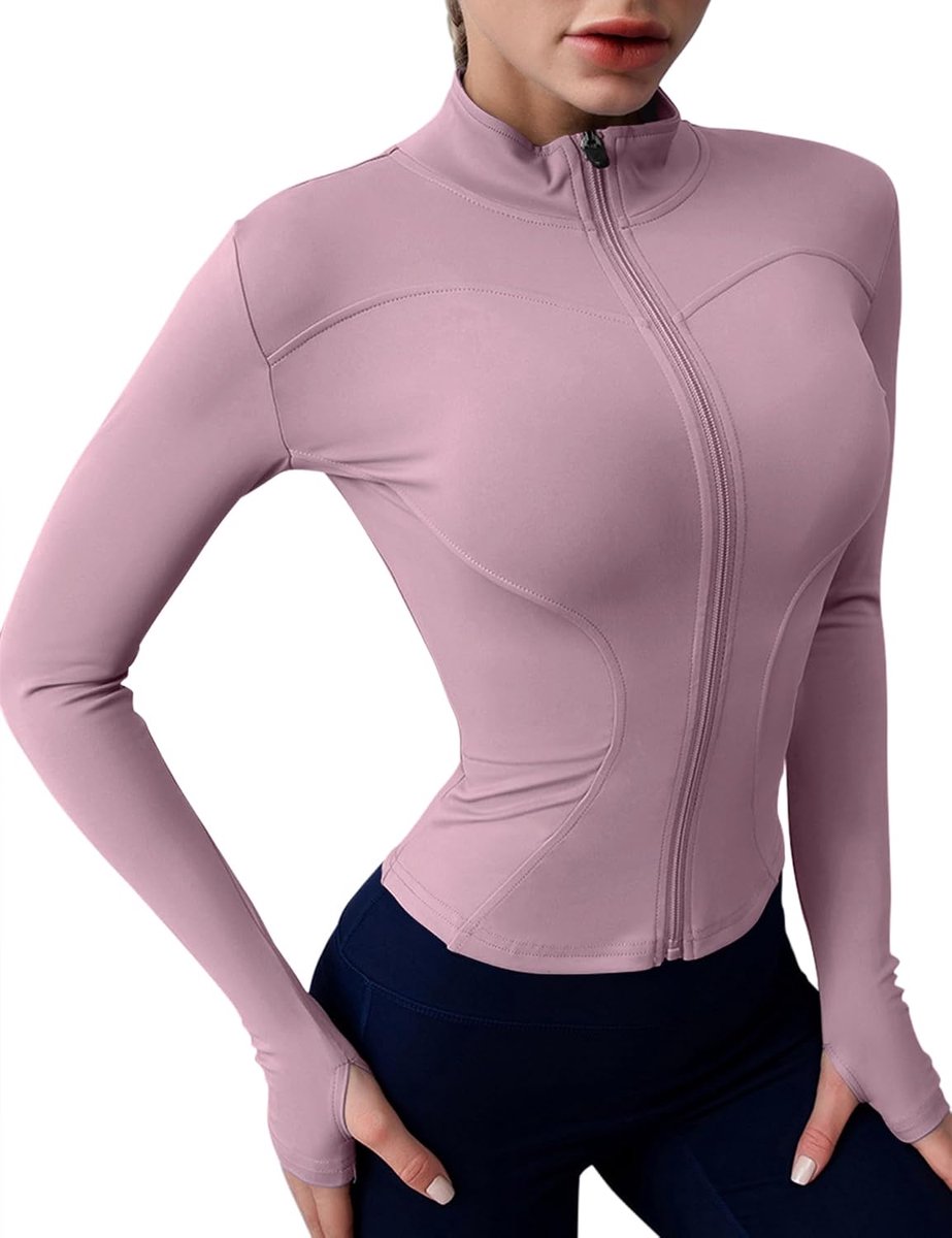 Sportshirt met lange mouwen voor dames, sportshirt, fitness, training, yoga, crop tops, hardloopshirts met duimgaten