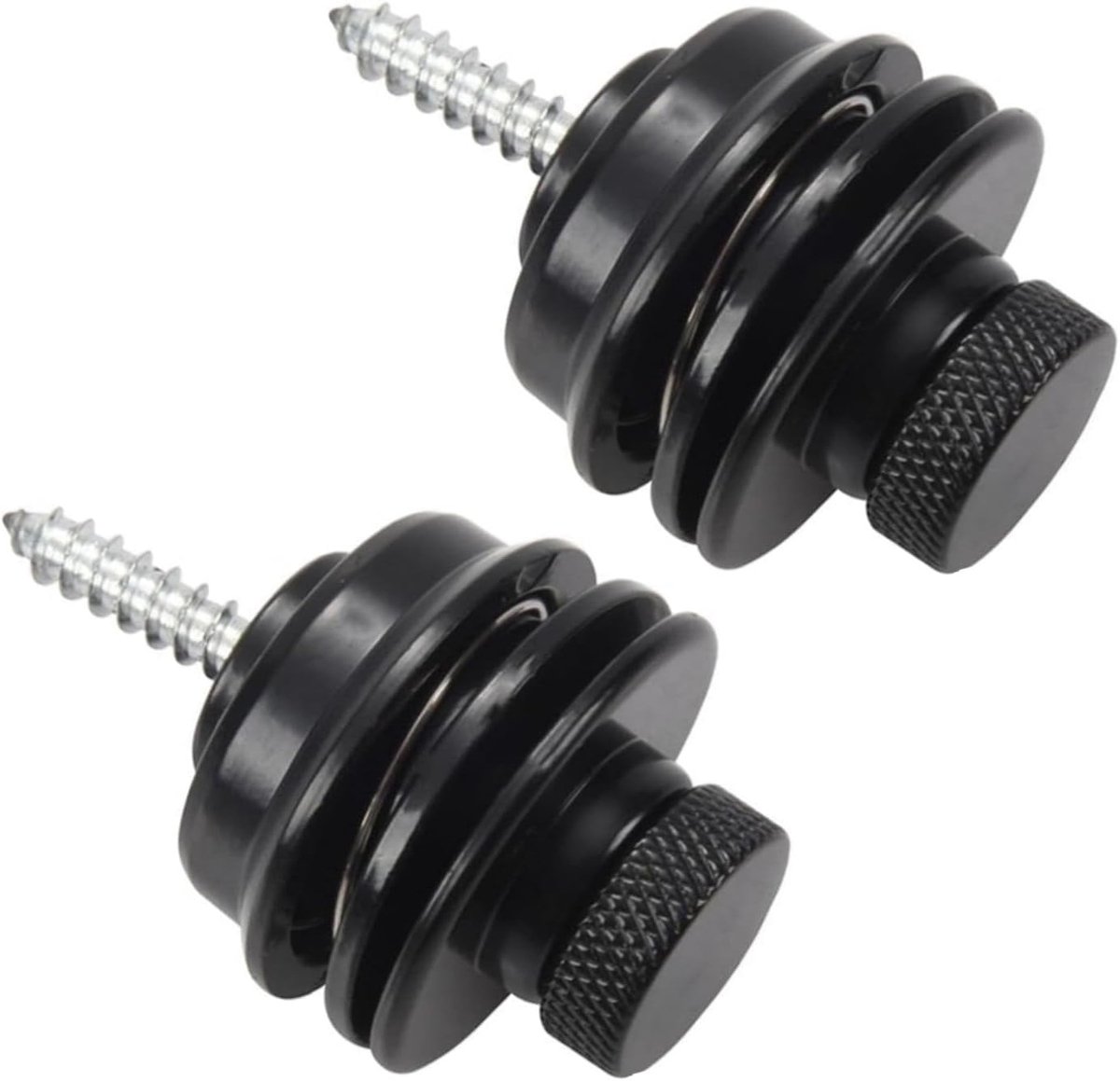 2 stuks Quick Release Beveiliging Bass Straplocks Metalen Straplocks Anti-stripping Vergrendelingssysteem voor Elektrische Akoestische Gitaar Vervanging, Zwart