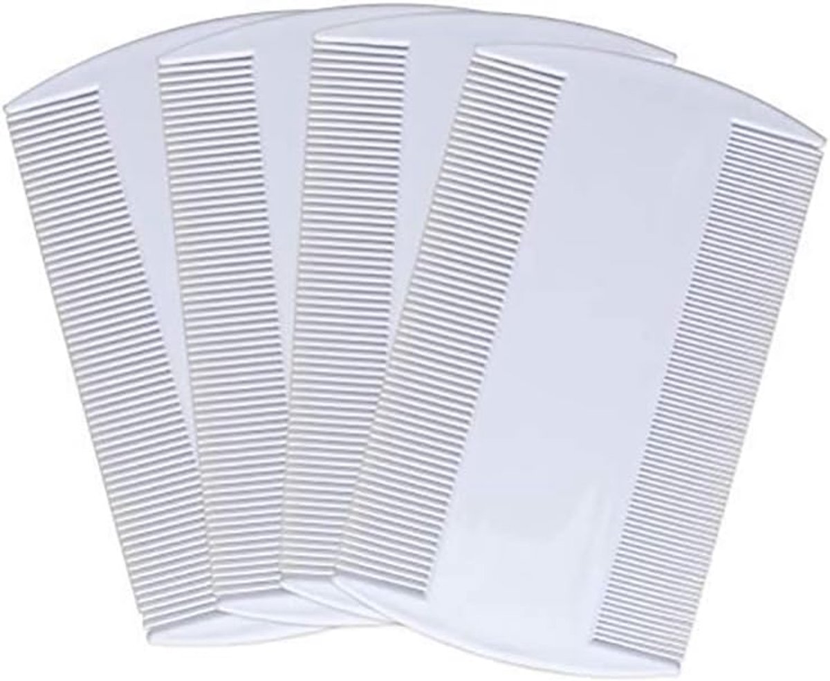 4 stuks dubbelzijdige netkam, plastic hoofdluisbehandeling, haarkam voor kinderen, volwassenen, huisdieren