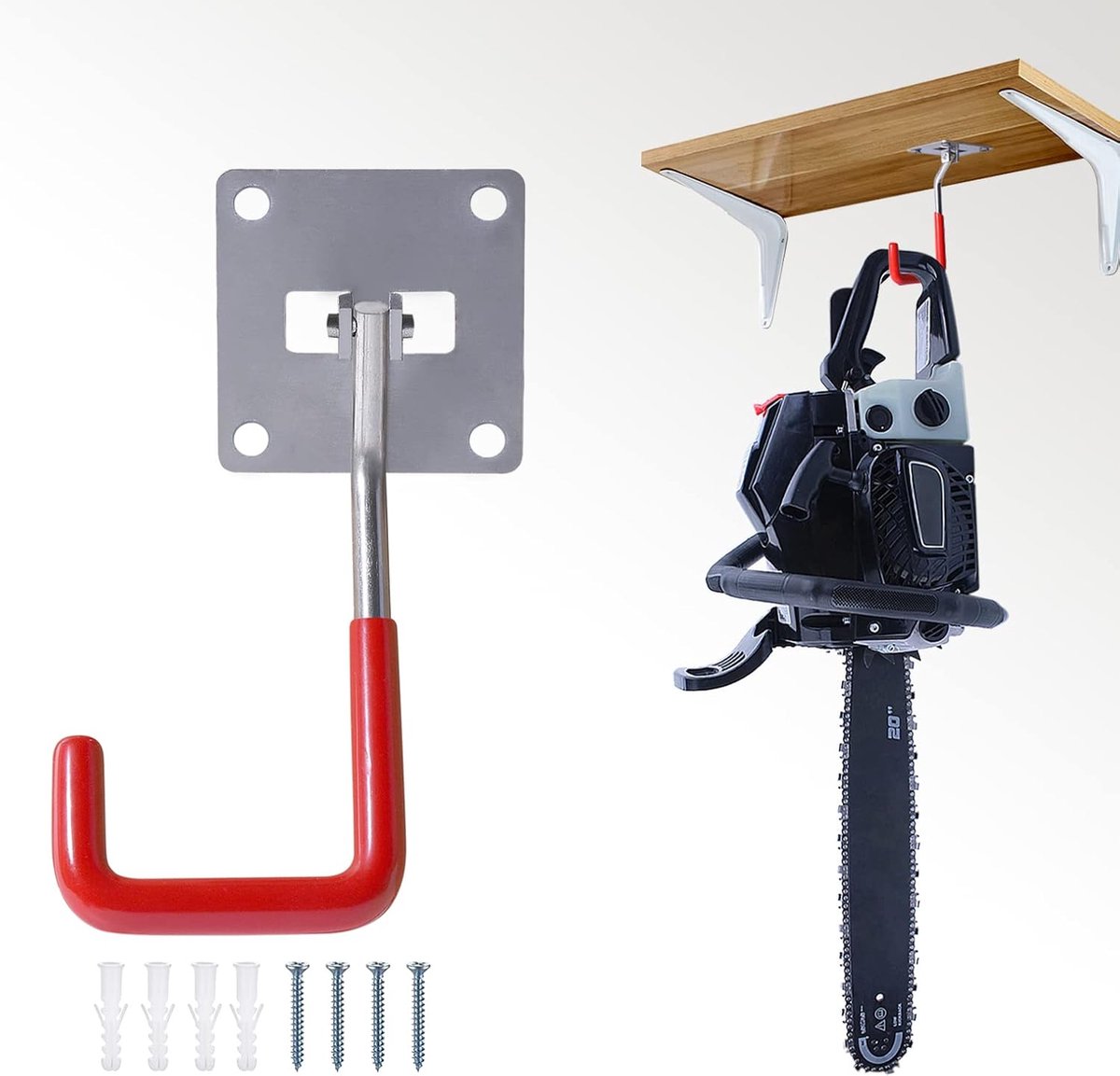 Garage Hooks, Adjustable Wall Storage Hooks, Stainless Steel Heavy Duty Utility Hooks with Non-Slip Coating Organise - ShopVlot
