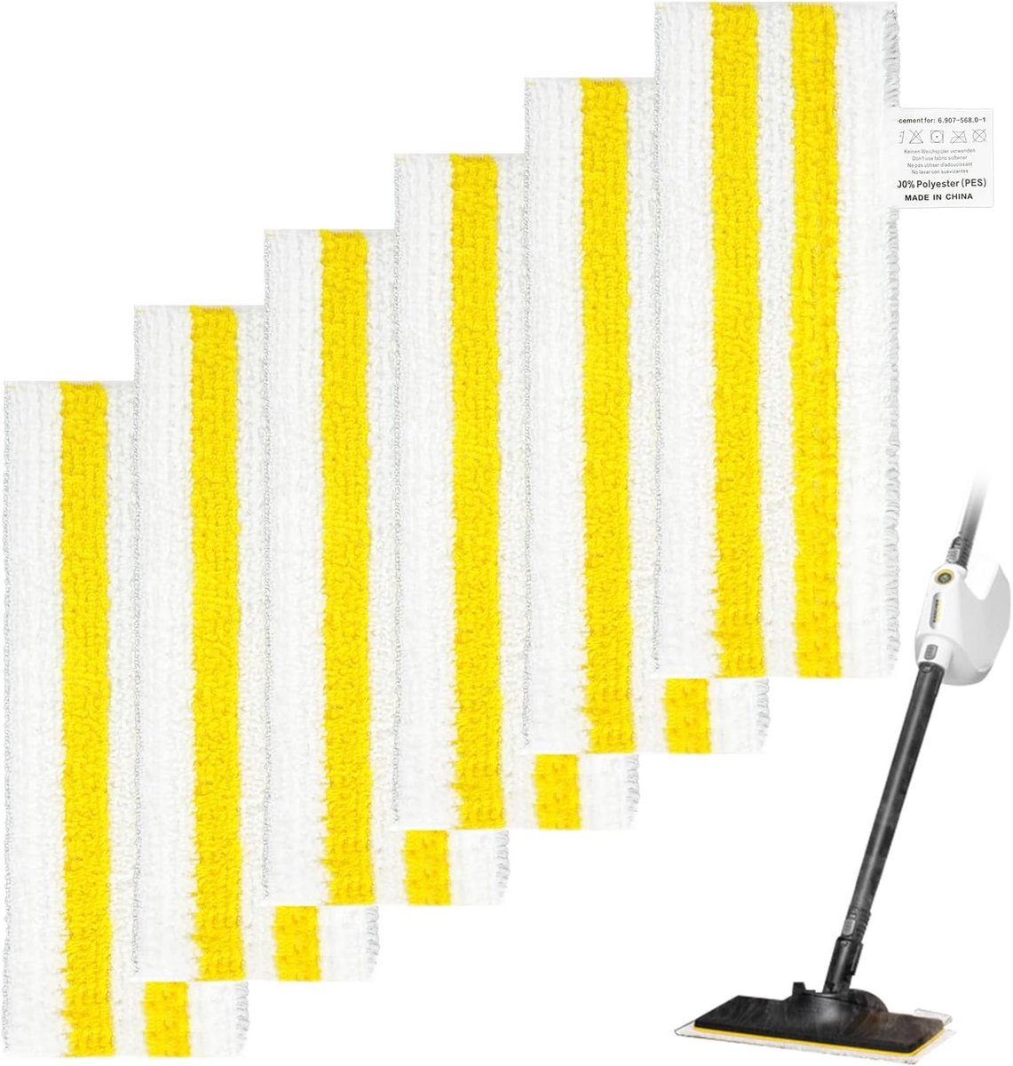 Set van 6 microvezeldoeken voor stoomreinigers, geschikt voor EasyFix SC1, SC2, SC3, SC4 en SC5, eenvoudig te bevestigen en effectief voor schoonmaken