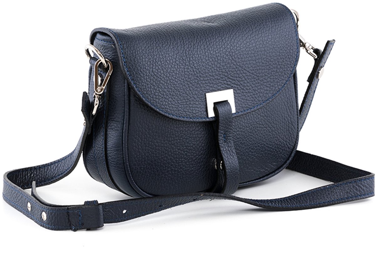 Outspot - Italiaanse lederen handtas van Lia Biassoni - Blauw