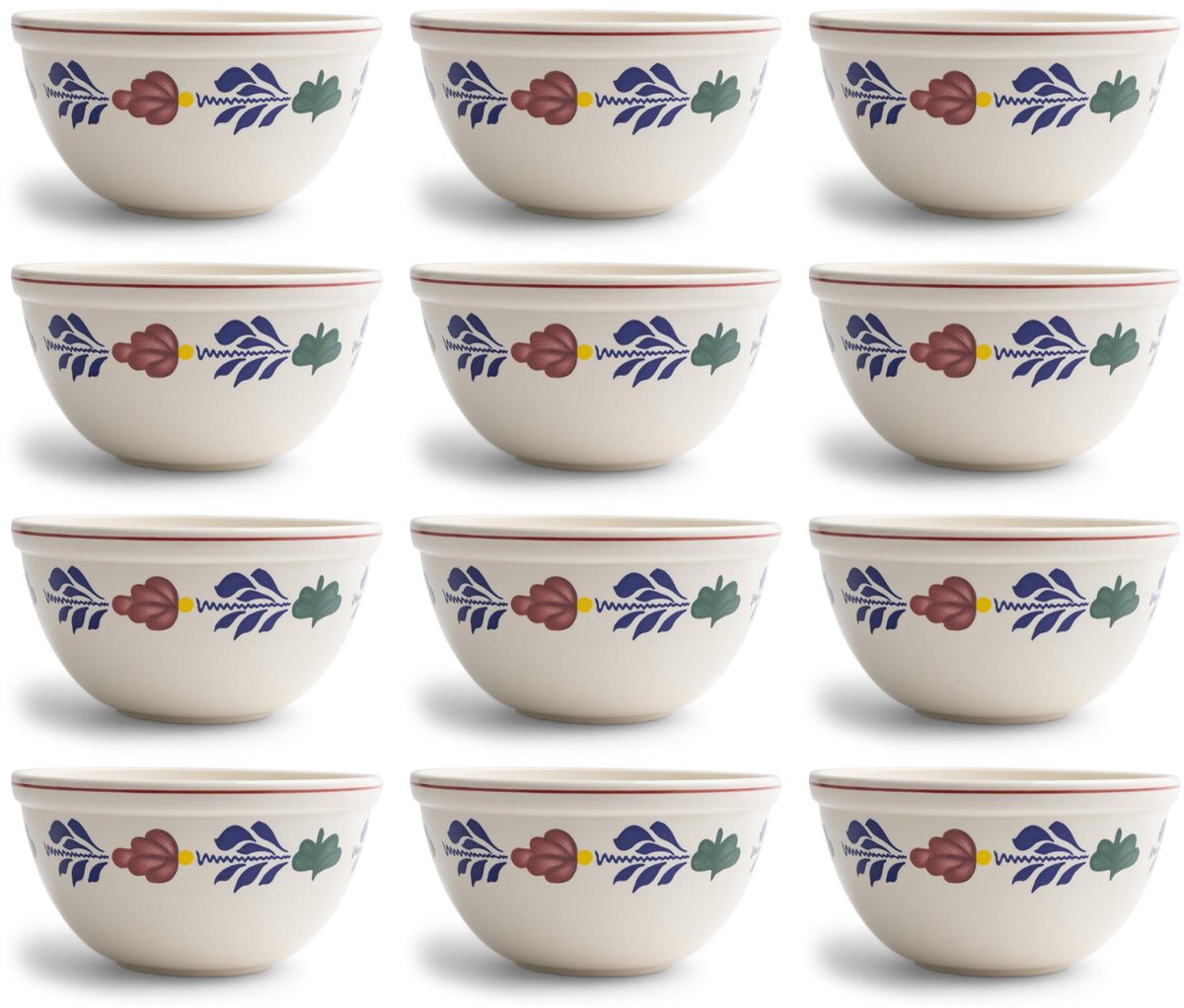 Royal Boch Boerenbont Beslagkom 20cm set van 12