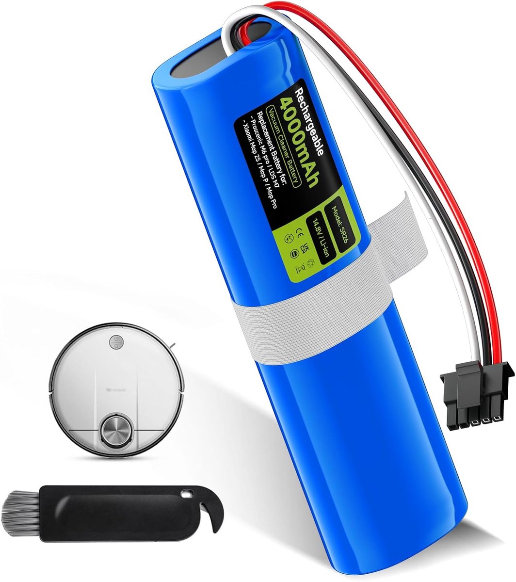 4000mAh/14,8V Vervangende Batterij voor Proscenic M6 Pro/LDS M7, voor Xiaomi Vacuum Mop 2S / Mop P/Mop Pro Stofzuiger batterij