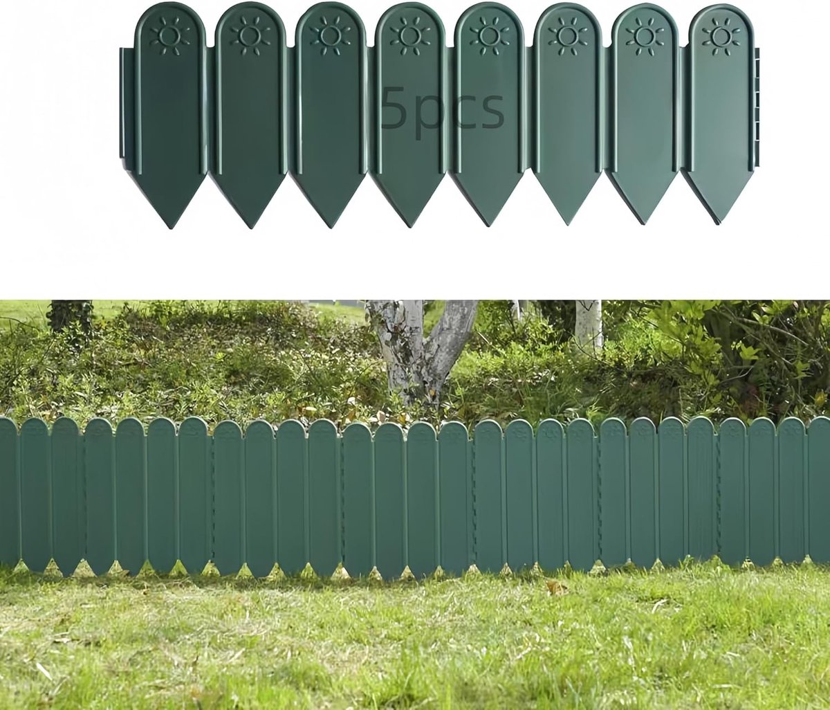 2 m tuinrand, kunststof tuinbedrand, terrasplankrand, tuinafrastering voor gazon, landschapsarchitectuur, terraspad