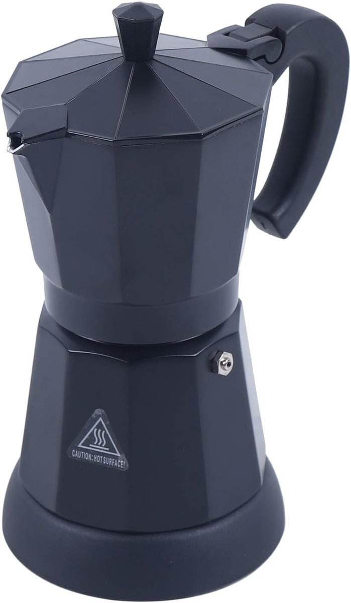 Maker geschikt roestvrij staal mokkakan 300ml / 6 kopjes espresso maker set 220-240V / 50Hz, aluminium, zwart
